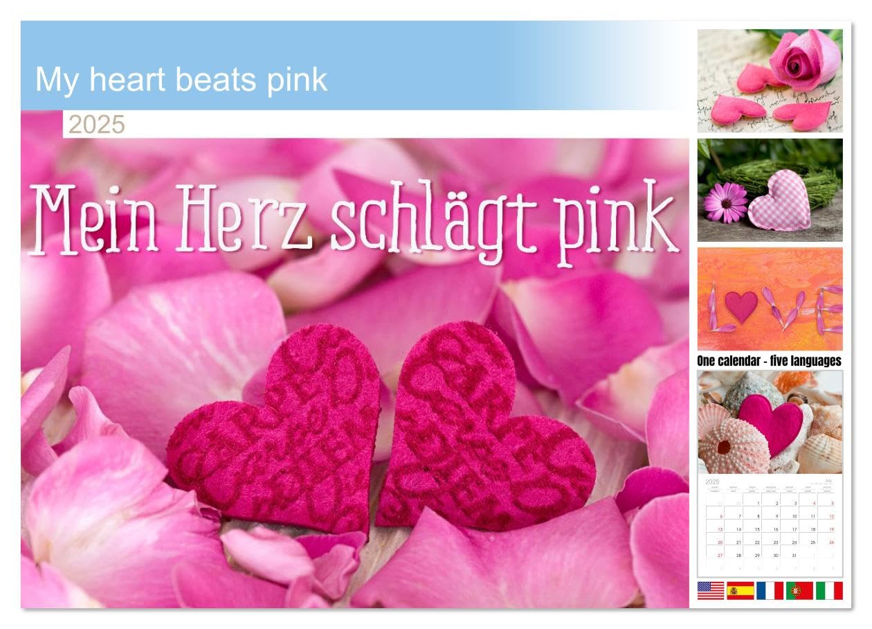 My Heart Beats Pink - 2025 Monthly Wall Calendar (11.7