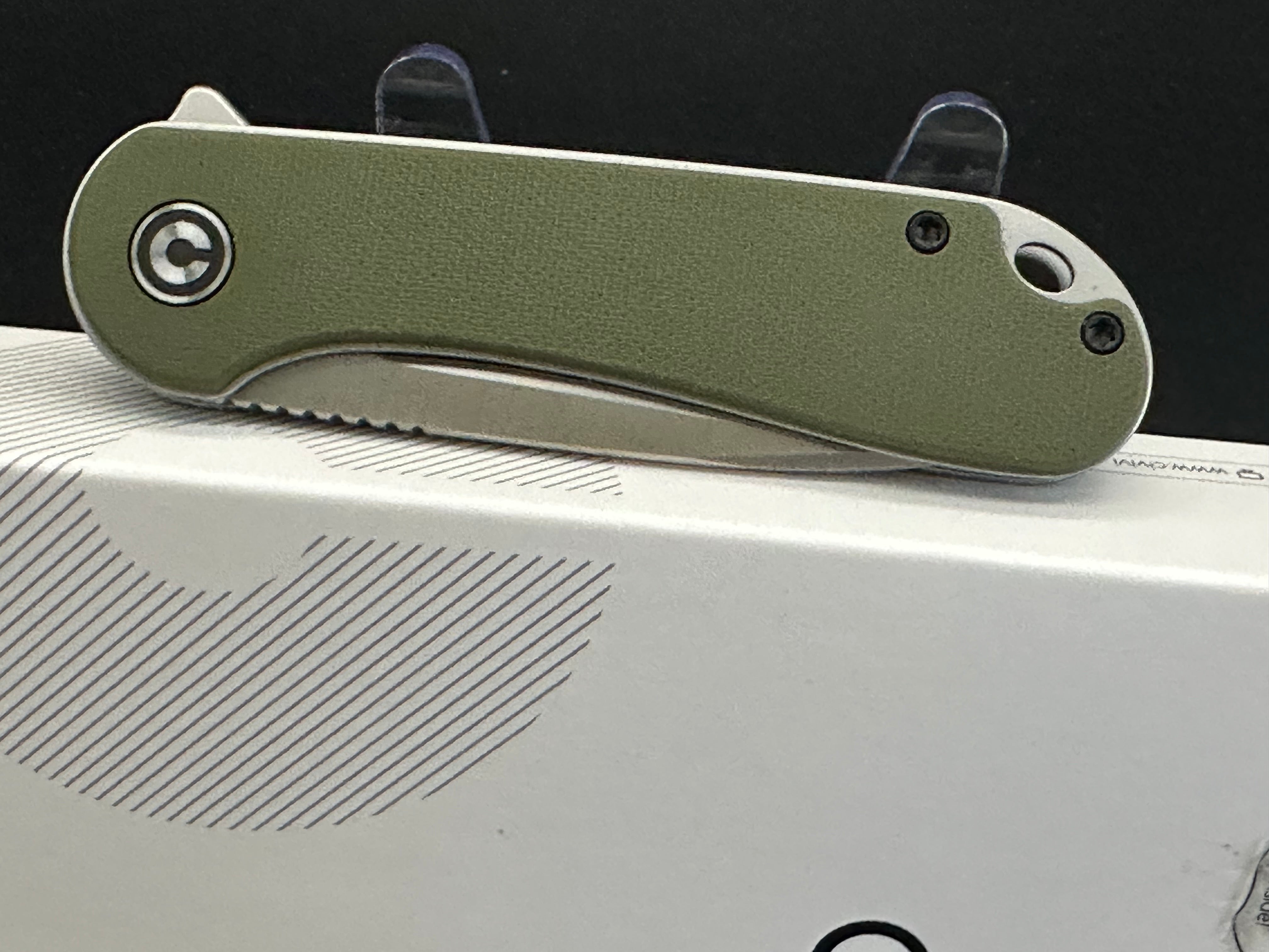 CIVIVI Elementum Folding Knife - Green G10 Handle, D2 Steel Blade - EDC Pocket Knife for Outdoor, Camping, and Everyday Carry