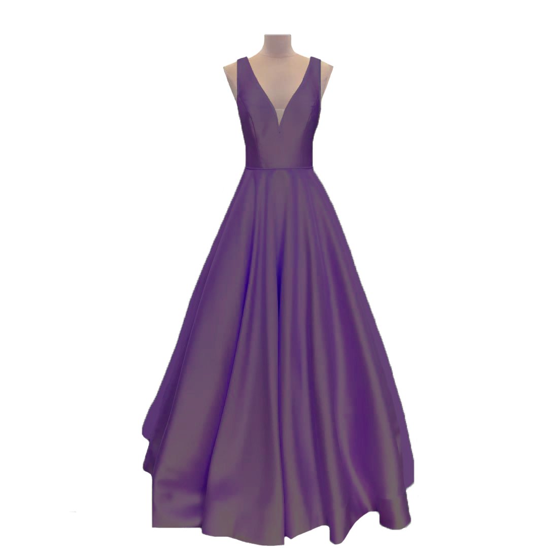 Elegant FTBY Women's V-Neck Long Satin Prom Dress 2018 - Sexy Evening Gown for Homecoming, Ball, Wedding & Special Occasions