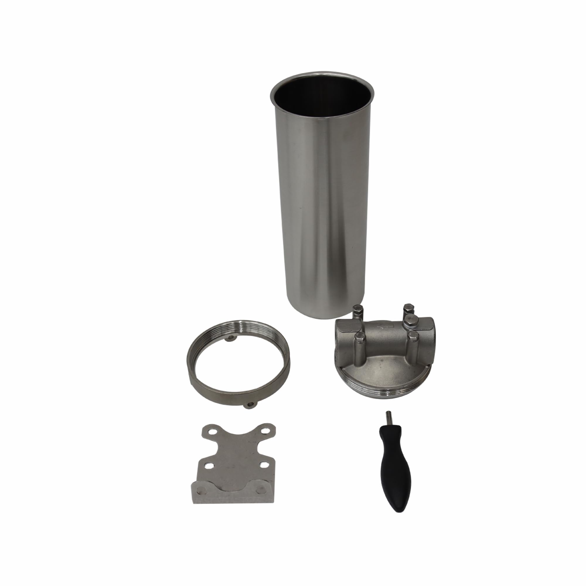 Heavy Duty 10 Inch Stainless Steel Water Filter Housing with 1 Inch NPT Inlet/Outlet - Includes Bracket and Wrench Pin for Whole House Water Filtration System | Perfect for Residential, Commercial and Industrial Water Purification Applications