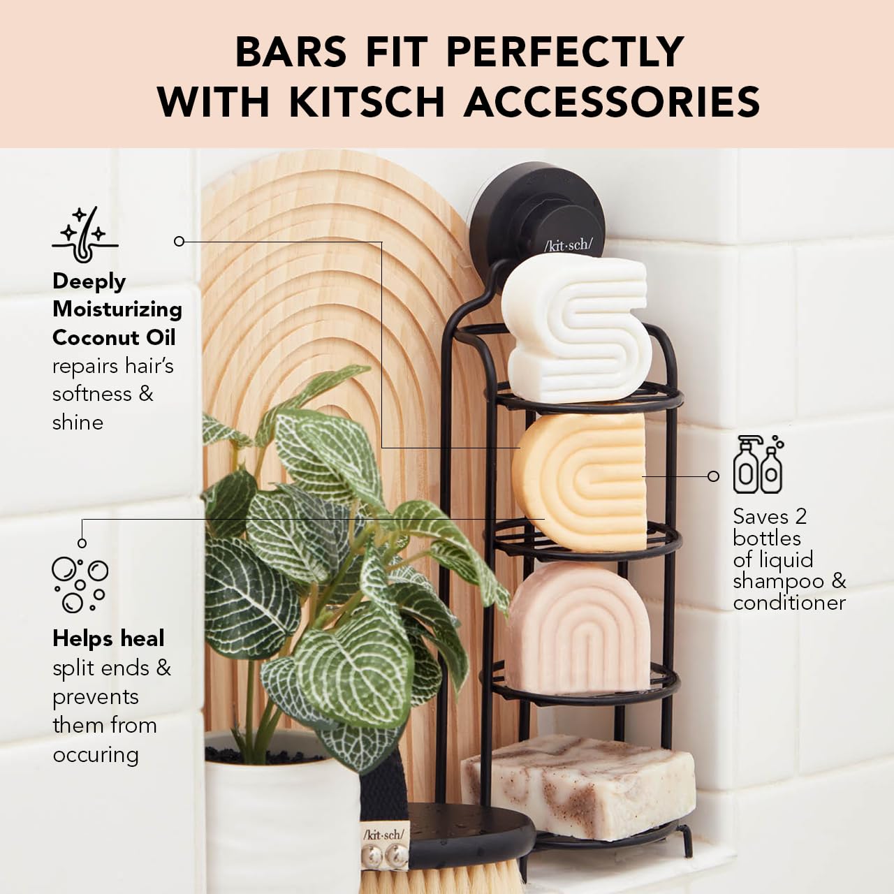 Organic Coconut Oil Conditioner Bar & Detoxifying Charcoal Body Wash Bar Set - Natural Hair and Skin Care for Dry Scalp & Acne - Eco-Friendly Travel Toiletries for Camping & Gym