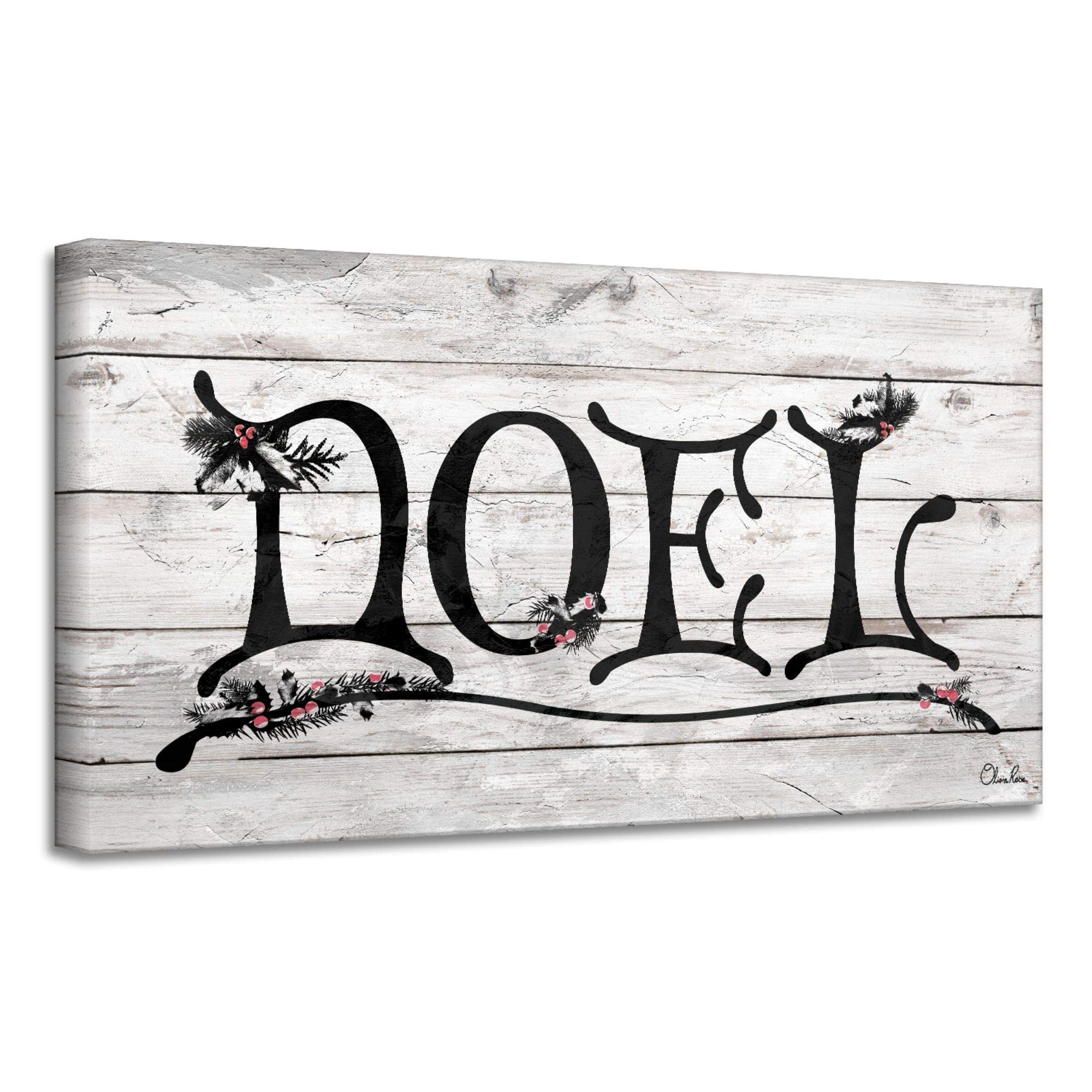Noel Christmas Canvas Wall Art Decor - Black & Beige Holiday Painting 18x36 Inch - Perfect for Living Room, Bedroom & Office Holiday Decoration