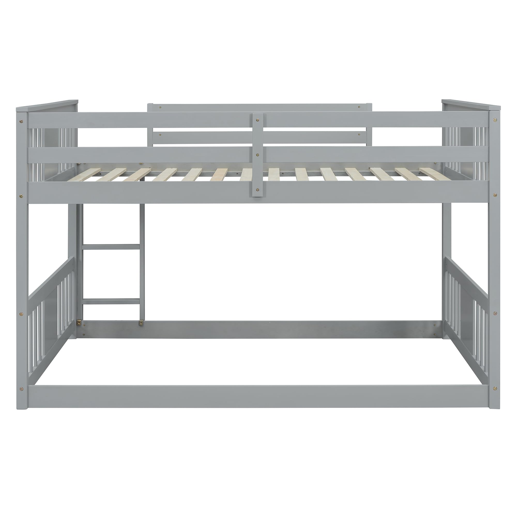 Full Over Full Bunk Bed with Ladder - Sturdy Wooden Twin Bunk Beds for Teens & Adults - Space Saving Bedroom Furniture for Kids Rooms, Dorms & Guest Rooms
