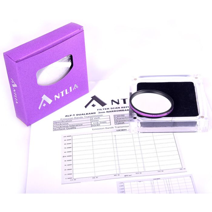 Antlia ALP-T Dualband 3nm Ha & OIII Telescope Filter - Compatible with f/4 & Slower Telescopes - 2