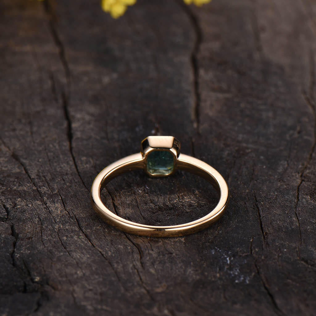 5mm Solitaire Natural Emerald Cut Emerald Engagement Ring in 14K Yellow Gold - Perfect for Proposals, Anniversaries & Bridal Jewelry