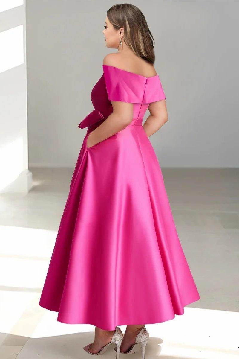 Elegant Off-The-Shoulder Sleeveless Ankle-Length Mother of the Bride Dress CM0332 - Perfect for Weddings, Formal Events & Special Occasions