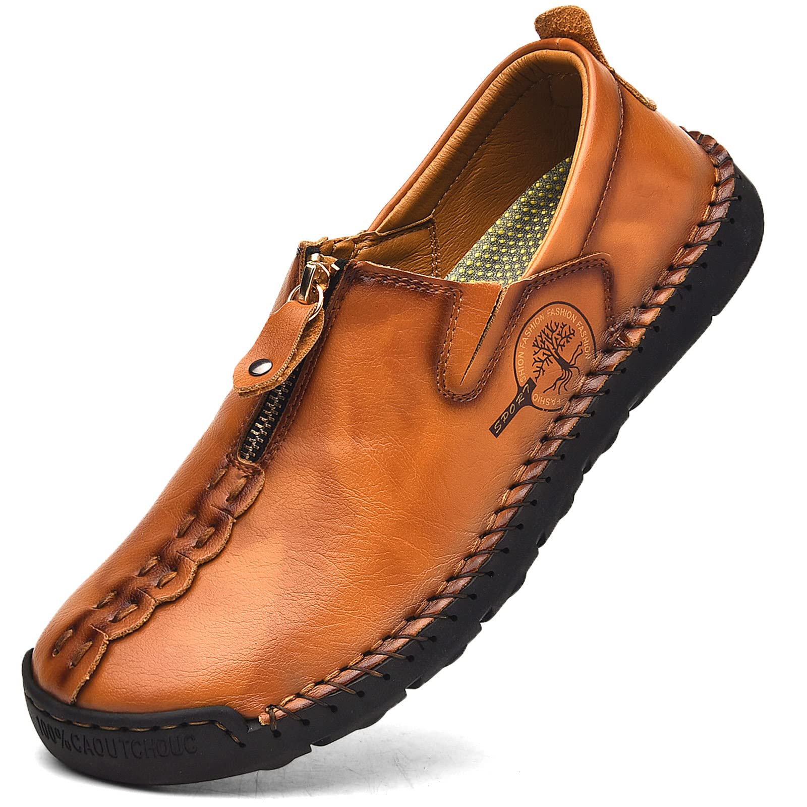 **Sharie Men's Casual Leather Slip-On Loafers - Breathable & Comfortable Walking Shoes for Men - Perfect for Office, Travel & Everyday Wear**