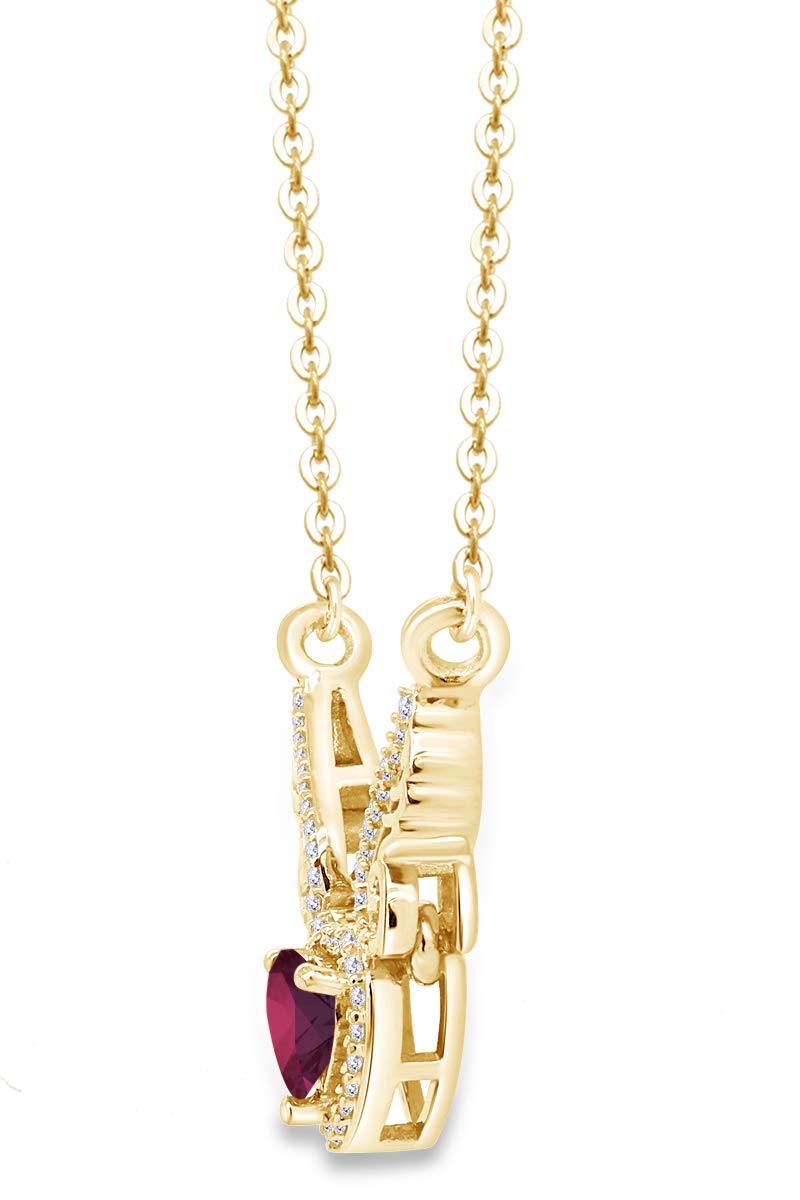 14K Gold Over Sterling Silver Angel Wings Heart Pendant Necklace - Perfect for Valentine's Gifts, Anniversaries & Romantic Occasions