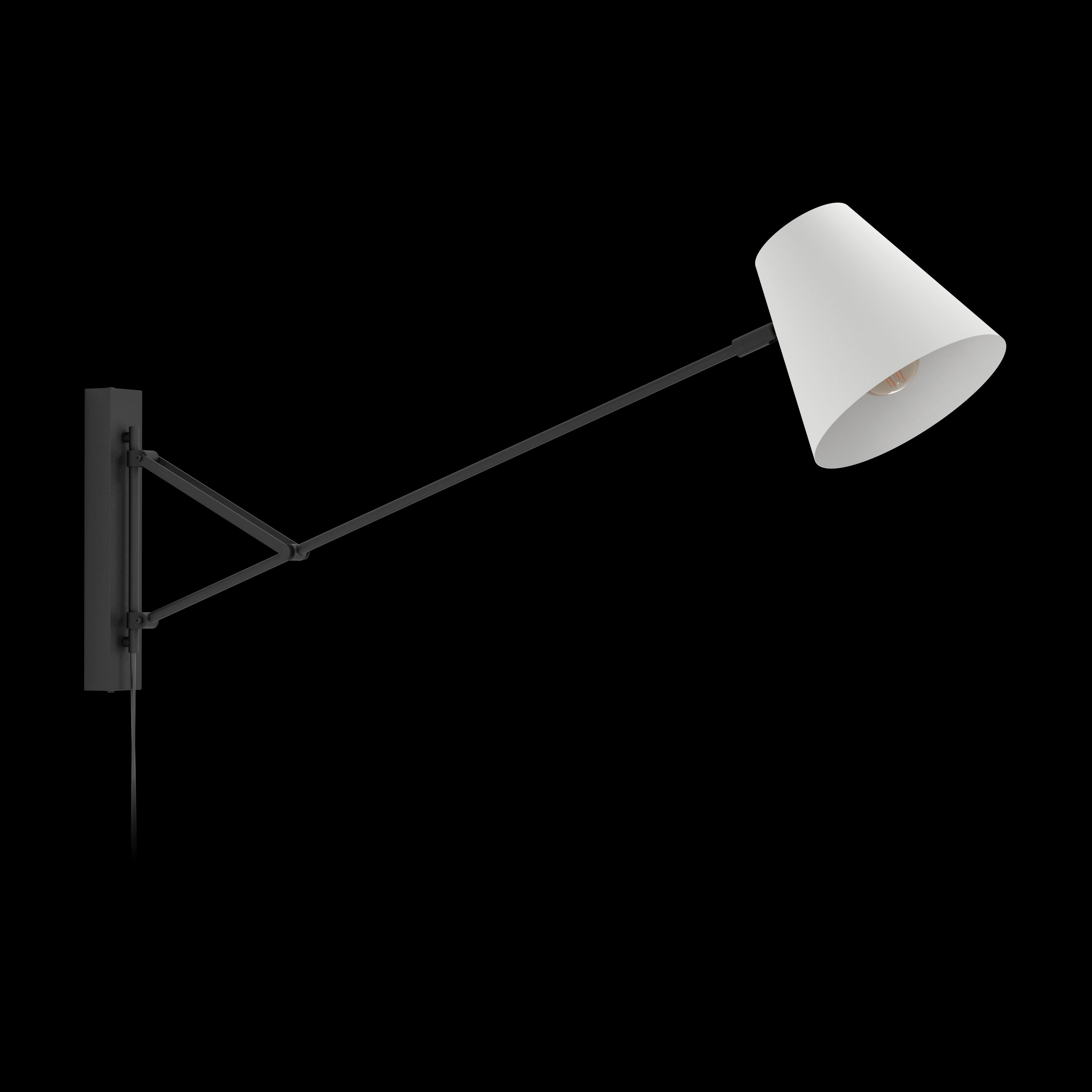 Eglo Forcadet Adjustable Wall Light - Black & Grey Modern Sconce for Living Room, Bedroom, or Hallway Lighting