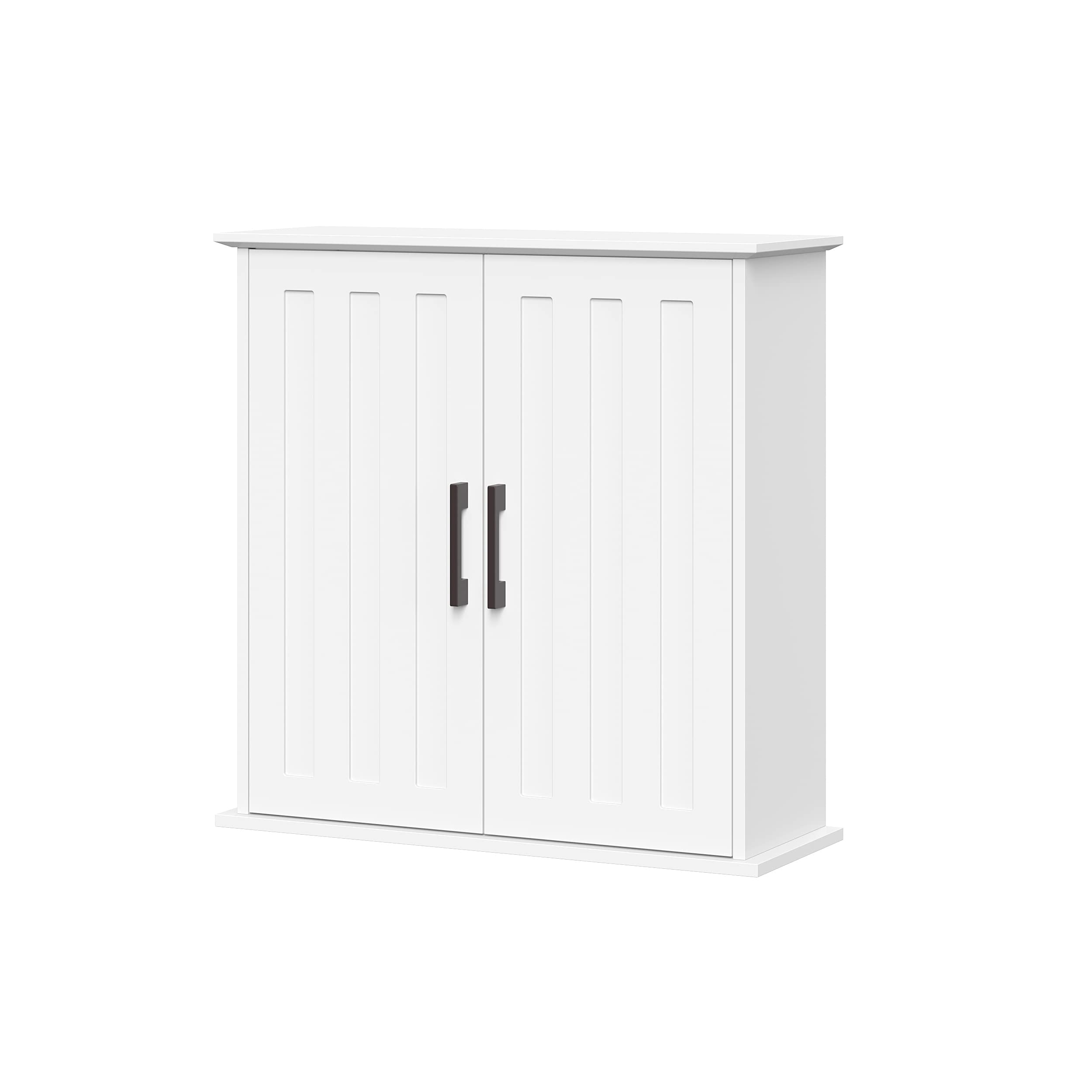 RiverRidge Monroe 2-Door Over The Toilet Storage Cabinet with Soft-Close Doors & Adjustable Shelves - Bathroom Medicine Cabinet for Organized Space Saving (Perfect for Small Bathrooms, Powder Rooms & Apartment Storage)