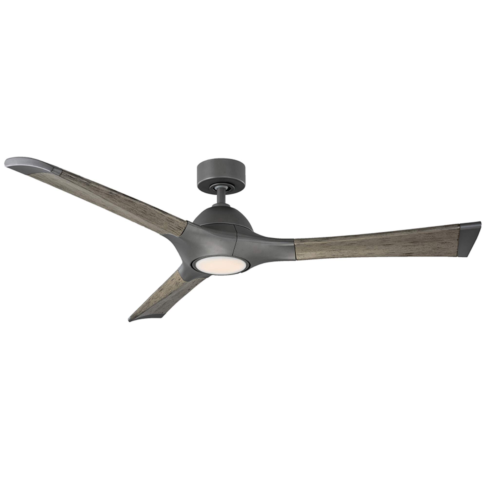 Woody Smart 60in 3-Blade Ceiling Fan with 3500K LED Light Kit - Graphite Weathered Gray, Alexa & Google Assistant Compatible, Wall Control, iOS/Android App Integration - Perfect for Living Room, Bedroom, and Outdoor Spaces