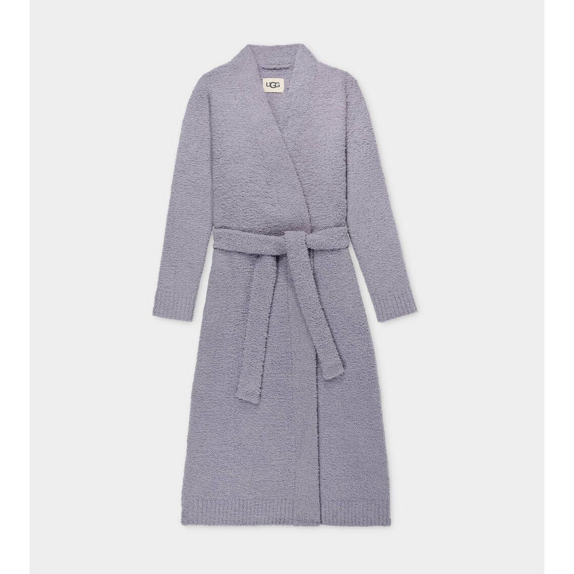 UGG Women's Lenny Knit Robe - Soft Plush Fleece Lined Bathrobe in Cloudy Grey | Cozy Lounge Wear for Home, Spa & Relaxation