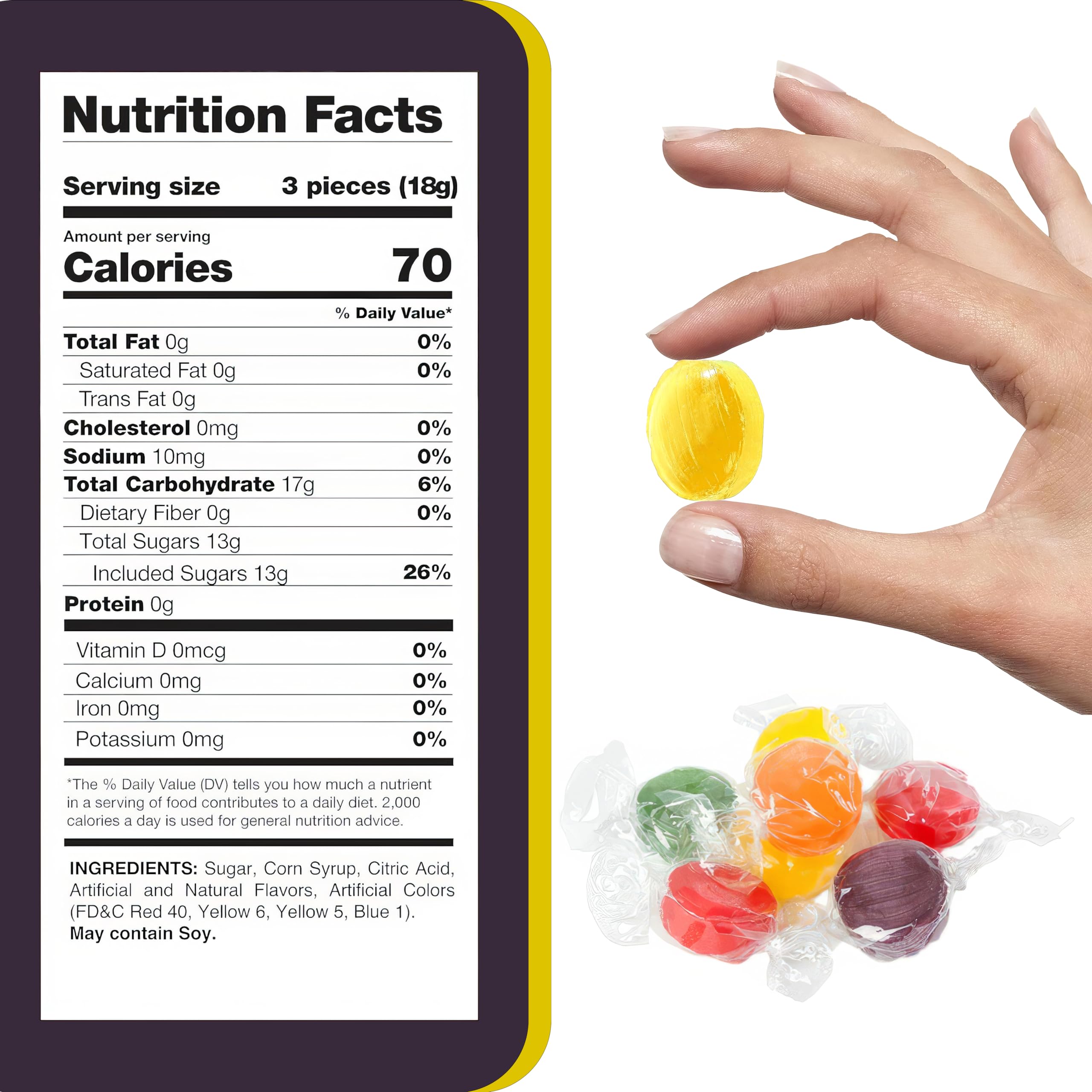 Assorted Fruit Buttons Hard Candy - 5lb Bulk Pack (Approx 400 Pieces) - Old Fashioned Holiday Candy for Parties, Gifts & Dessert Toppings