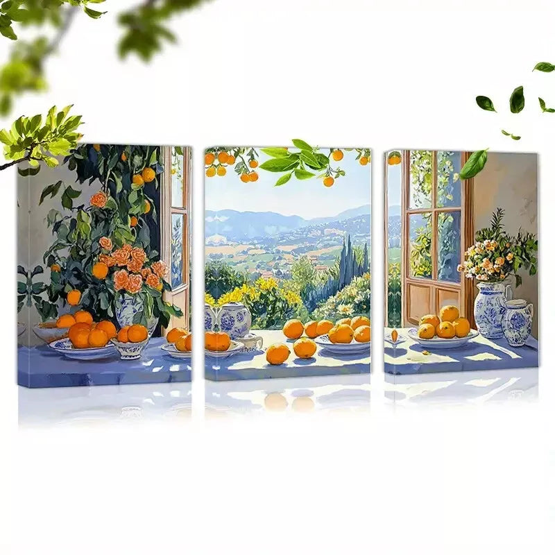 3-Piece Peaceful Floral & Botanical Mountain View Art Set - 50x70cm Framed Canvas Wall Decor | High Quality Print | 100% Australian Made | Ready to Hang | Perfect for Living Room, Bedroom & Office Decor