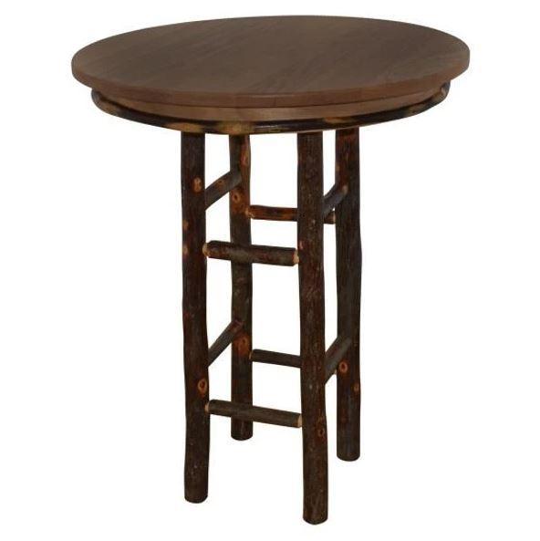 A & L Furniture Hickory Round Bar Table - 36 Inch Height, Rustic Wood Pub Table for Kitchen, Dining Room & Outdoor Use - Perfect for Entertaining & Small Spaces