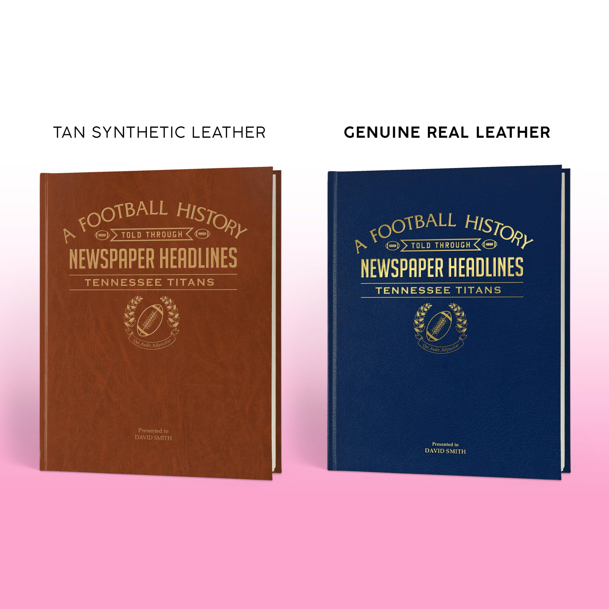 Personalized Football History Book - Custom Gold Foil Embossed Name - Unique Sports Fan Gift Idea - NFL Memorabilia with Newspaper Archive Coverage - Perfect for Father's Day, Birthday & Anniversary Gifts for Football Lovers