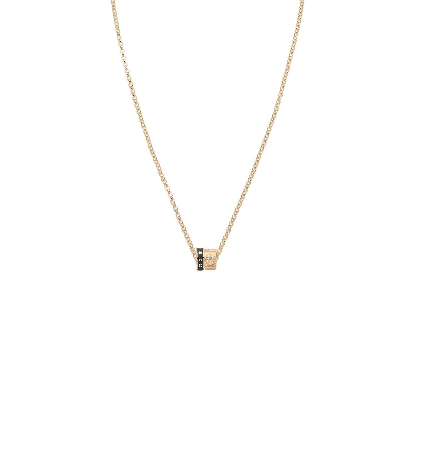 Resilience & Pave Diamond Initial Heartbeat Fine Belcher Chain Necklace - Elegant Personalized Jewelry for Women, Perfect for Gifts, Anniversaries & Special Occasions