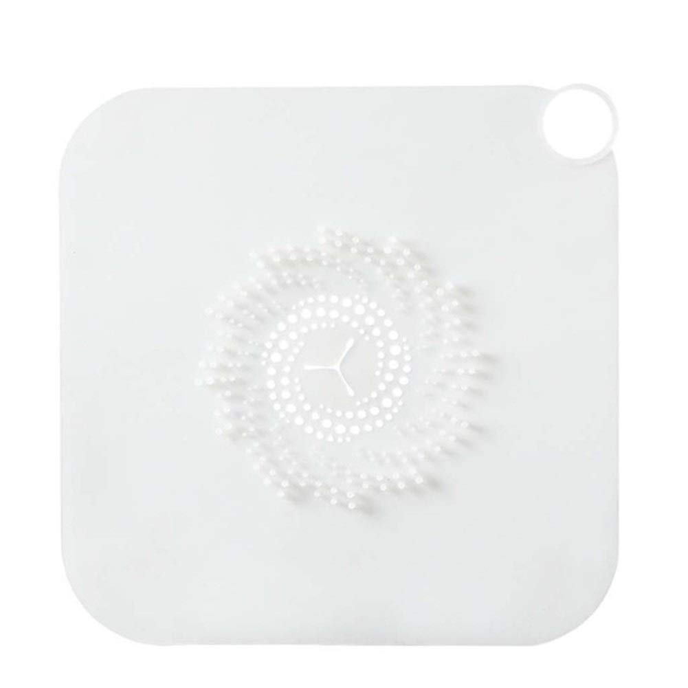 Premium Silicone Sink Drain Stopper - Hair Catcher for Kitchen & Bathroom - White