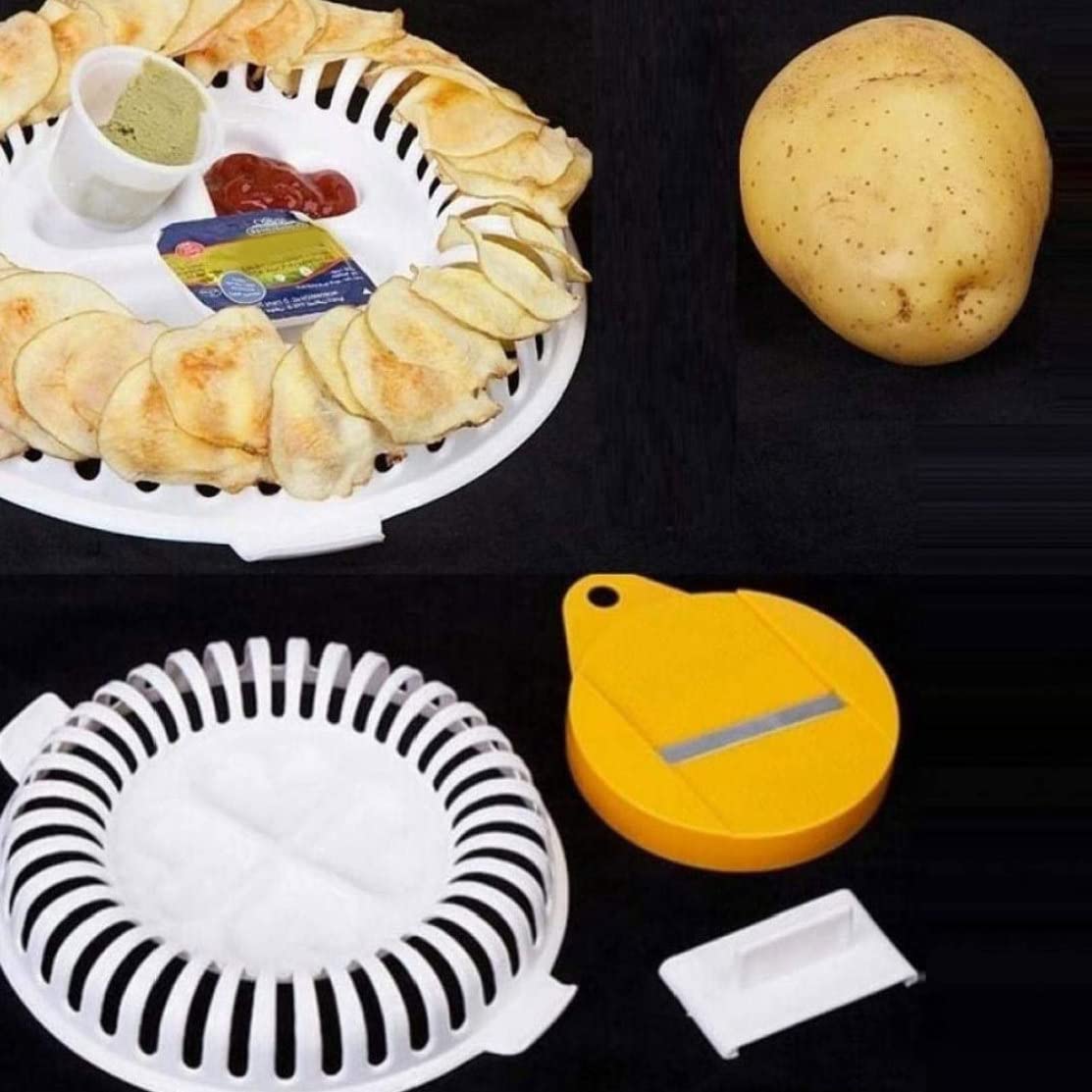 1 Set Creative Potato Chip Maker with Rack - Multi-Use Potato Baking Tray for DIY Baked Potato Chips - Perfect for Healthy Snacks, Parties & Family Cooking