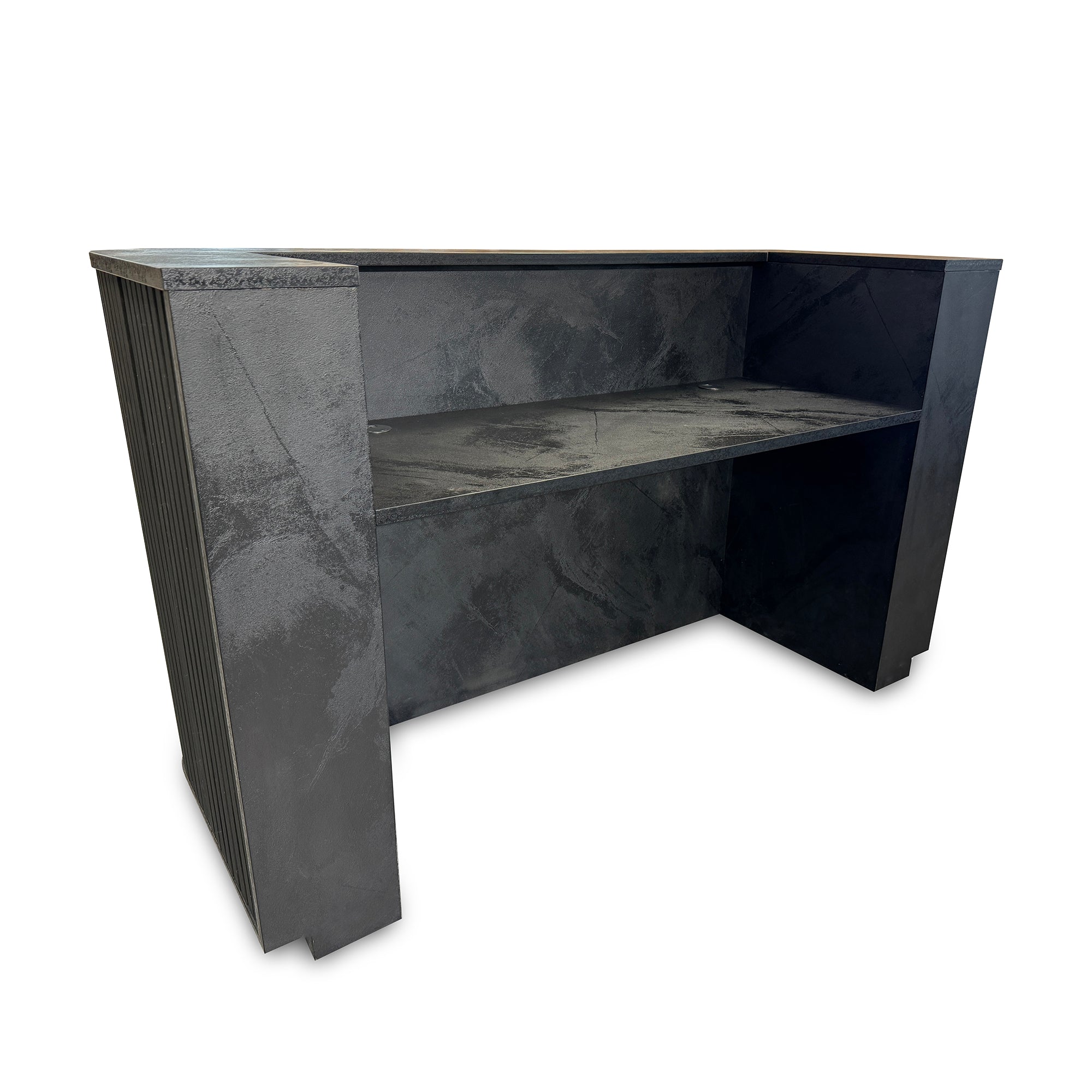 Modern HALO Reception Desk 180cm Black - Premium Office Furniture for Hotels, Corporate Lobbies & Professional Workspaces