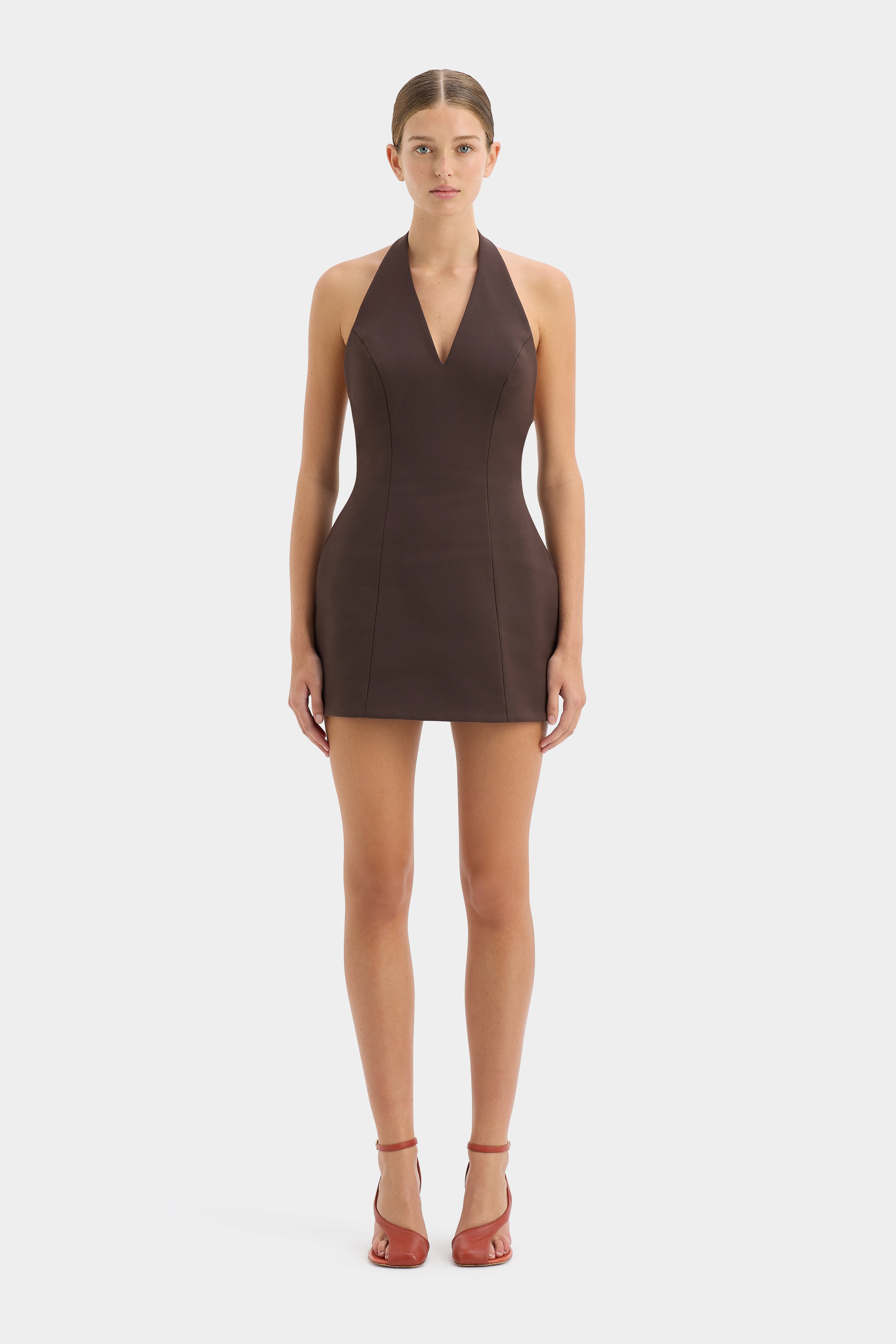 Sandrine Halter Mini Dress - Women's Elegant Sleeveless Party Dress for Evening, Cocktail & Special Occasions