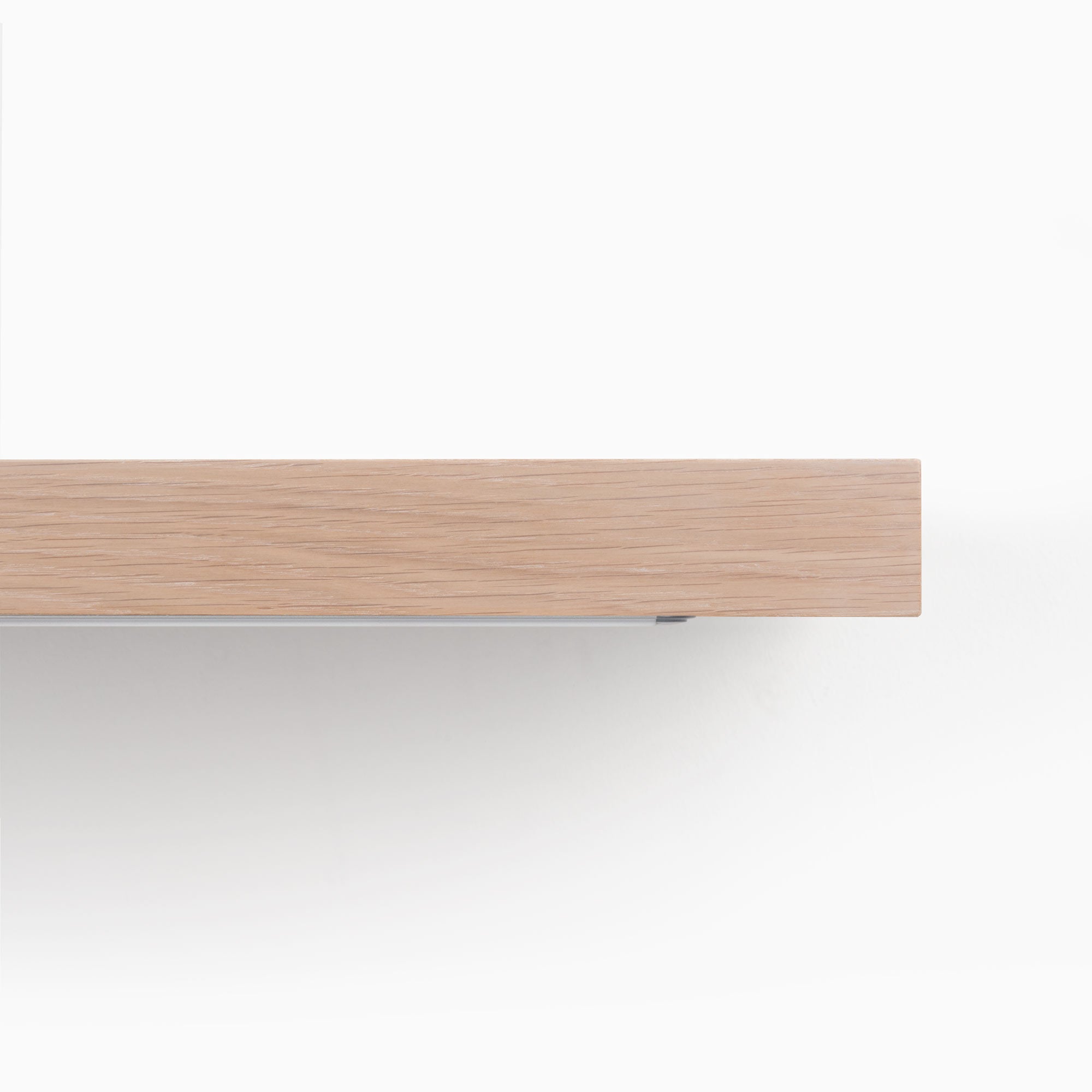 Aksel LED Glazed White Oak Floating Shelf - Modern Wall Mounted Storage for Living Room, Bedroom & Kitchen Decor