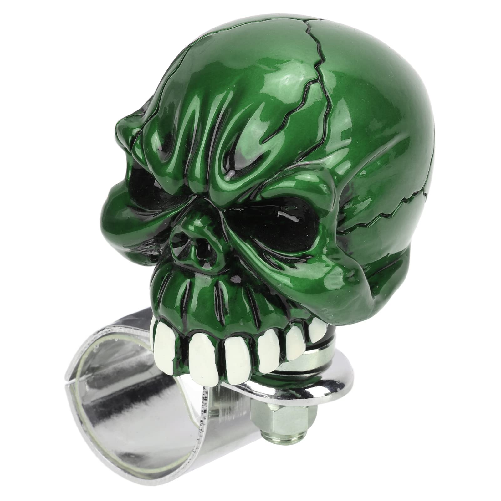 Universal Car Steering Wheel Spinner - Skull Shaped Suicide Knob for Trucks & SUVs | Non-Slip Grip, Decorative & Unique Design (Green) | Perfect for Off-Roading, Long Drives & Easy Maneuvering