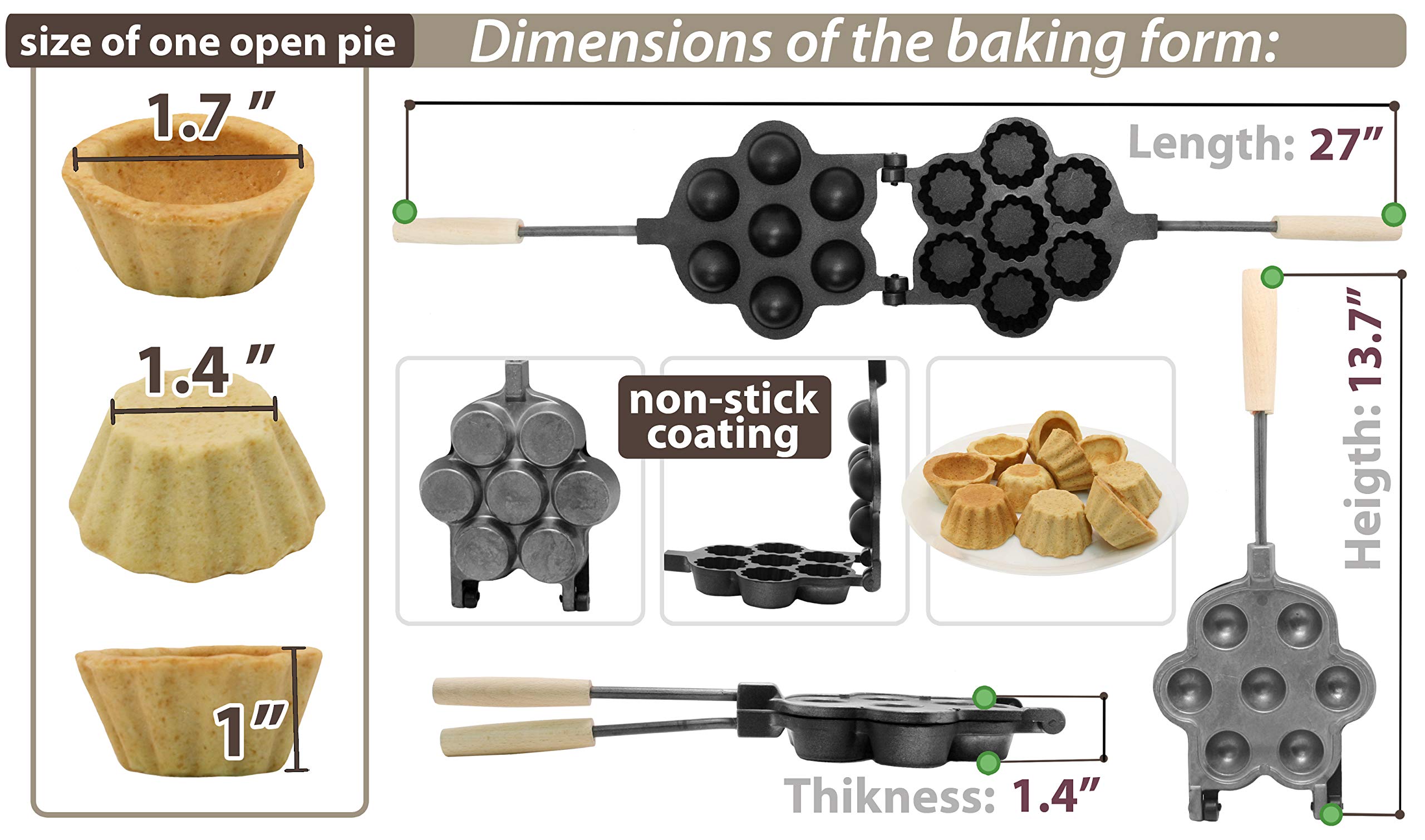 Non-Stick Mini Muffin & Open Pie Maker - 12 Cup Cookie Pastry Baking Pan for Homemade Desserts | Perfect for Parties, Snacks & Holiday Treats