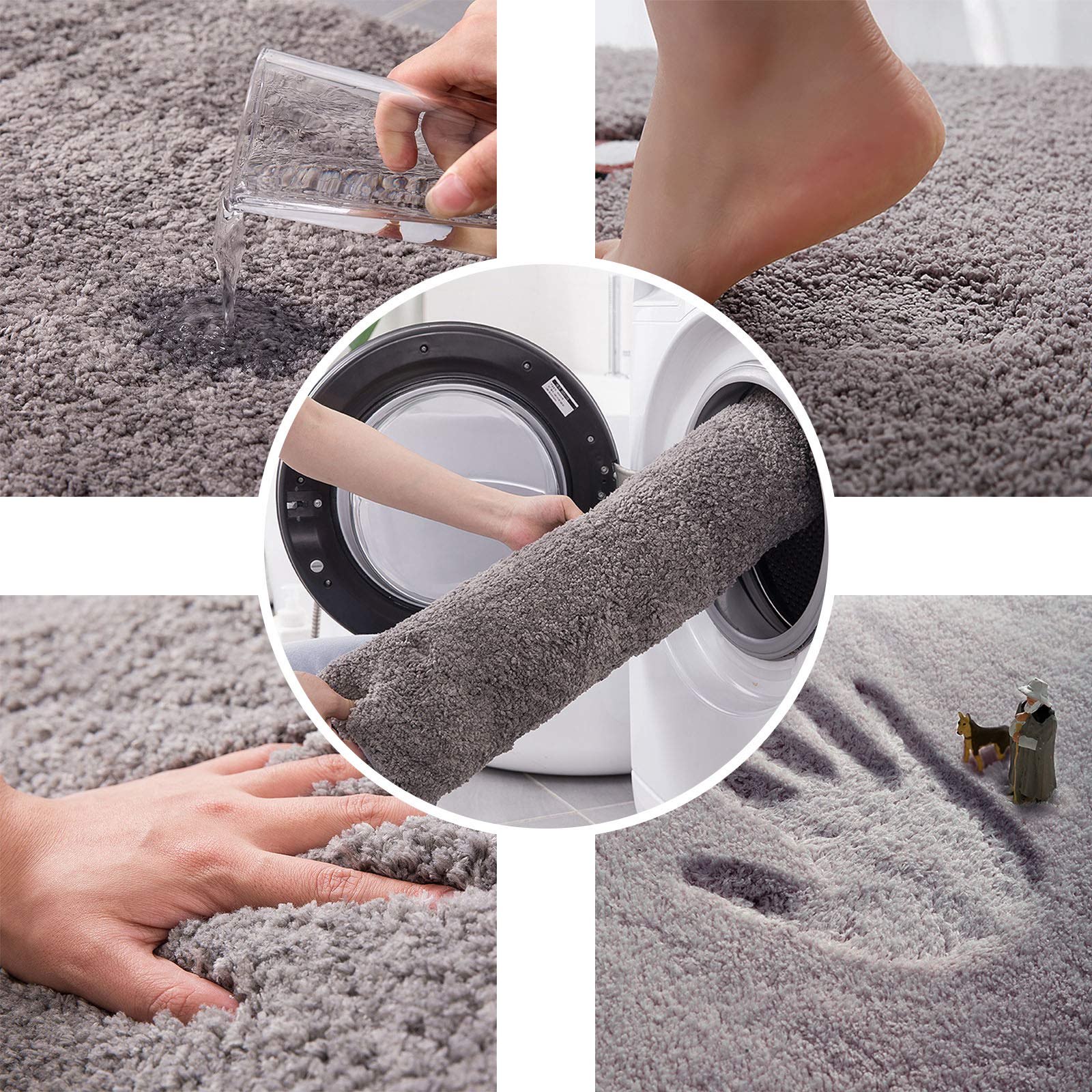 Soft Fluffy Tropical Leaf Bathroom Rugs - Non-Slip Microfiber Shag Bath Mats for Shower, Tub & Bathroom Floor - Machine Washable 16x24 Inch Green Area Rug - Perfect for Spa-Like Bathrooms & Cozy Home Decor