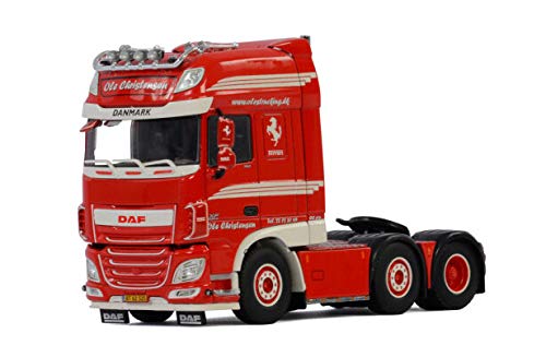 1/50 Scale Diecast Model Truck - DAF XF Super Space Cab 6x2 TwinSteer Solo Tractor for Ole Christensen (01-2969) | Collectible Display, Gift for Truck Enthusiasts, Home & Office Decoration