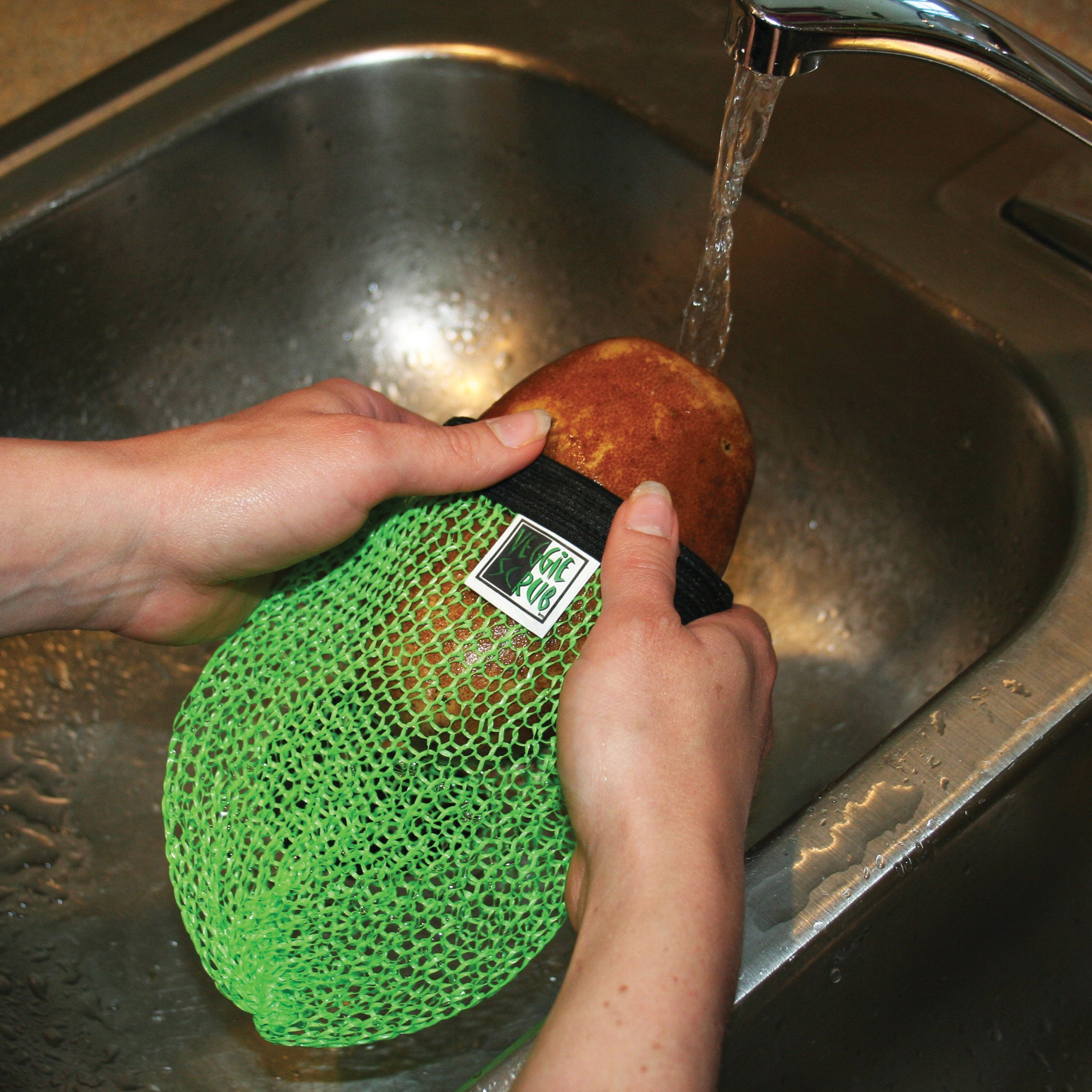Premium HIC Kitchen Veggie Scrub Brush Set of 2 - Natural Fiber Vegetable & Fruit Cleaner for Organic Produce - Perfect for Washing Apples, Potatoes, and Fresh Herbs