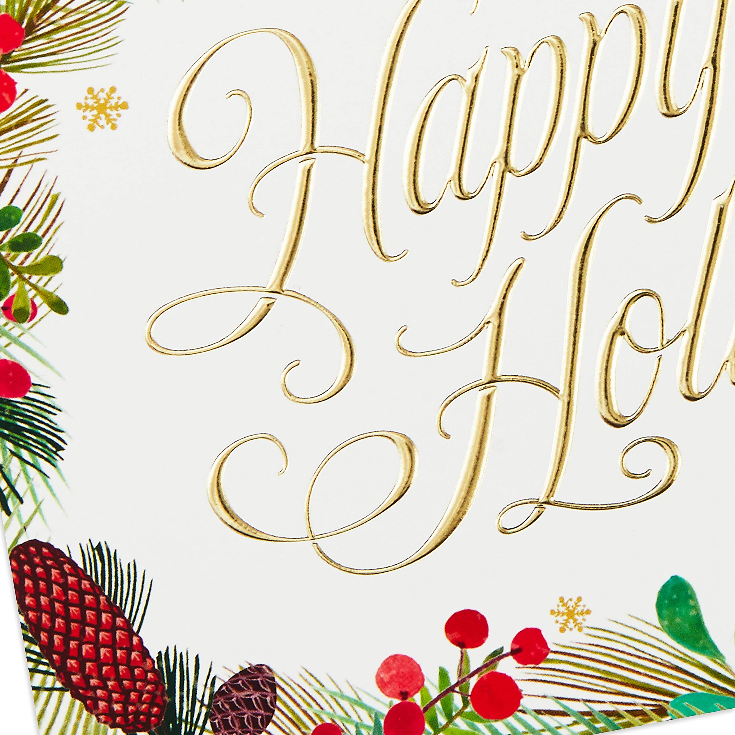 Hallmark Holiday Greeting Cards with Festive Greenery Design - Box of 40 Cards & Envelopes - Perfect for Christmas, Thanksgiving & Seasonal Celebrations