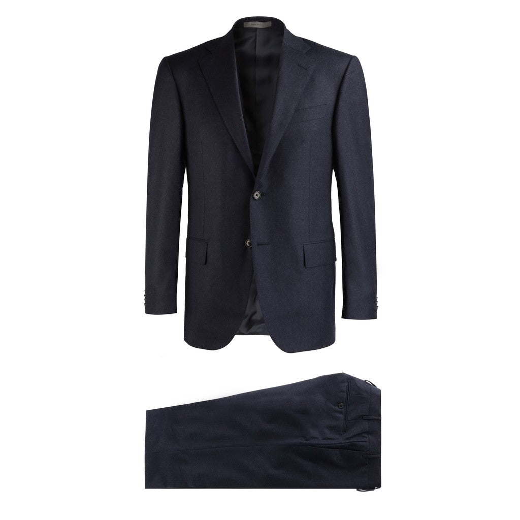 Corneliani Twill Leader Suit - Navy Blue | Premium Men's Business Suit for Office, Wedding & Formal Events | Classic Tailored Fit & Comfortable Fabric