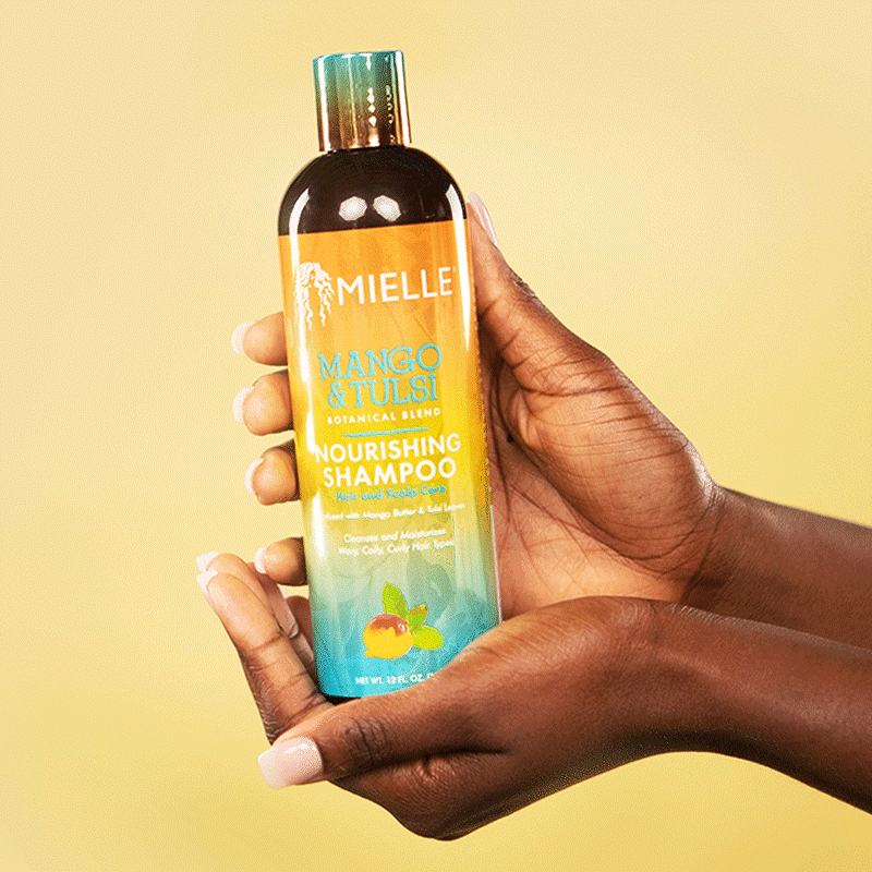 Mielle Mango & Tulsi Nourishing Shampoo for Dry Hair - Sulfate Free, Organic Hair Care with Natural Oils - Perfect for Damaged Hair Repair & Daily Hydration