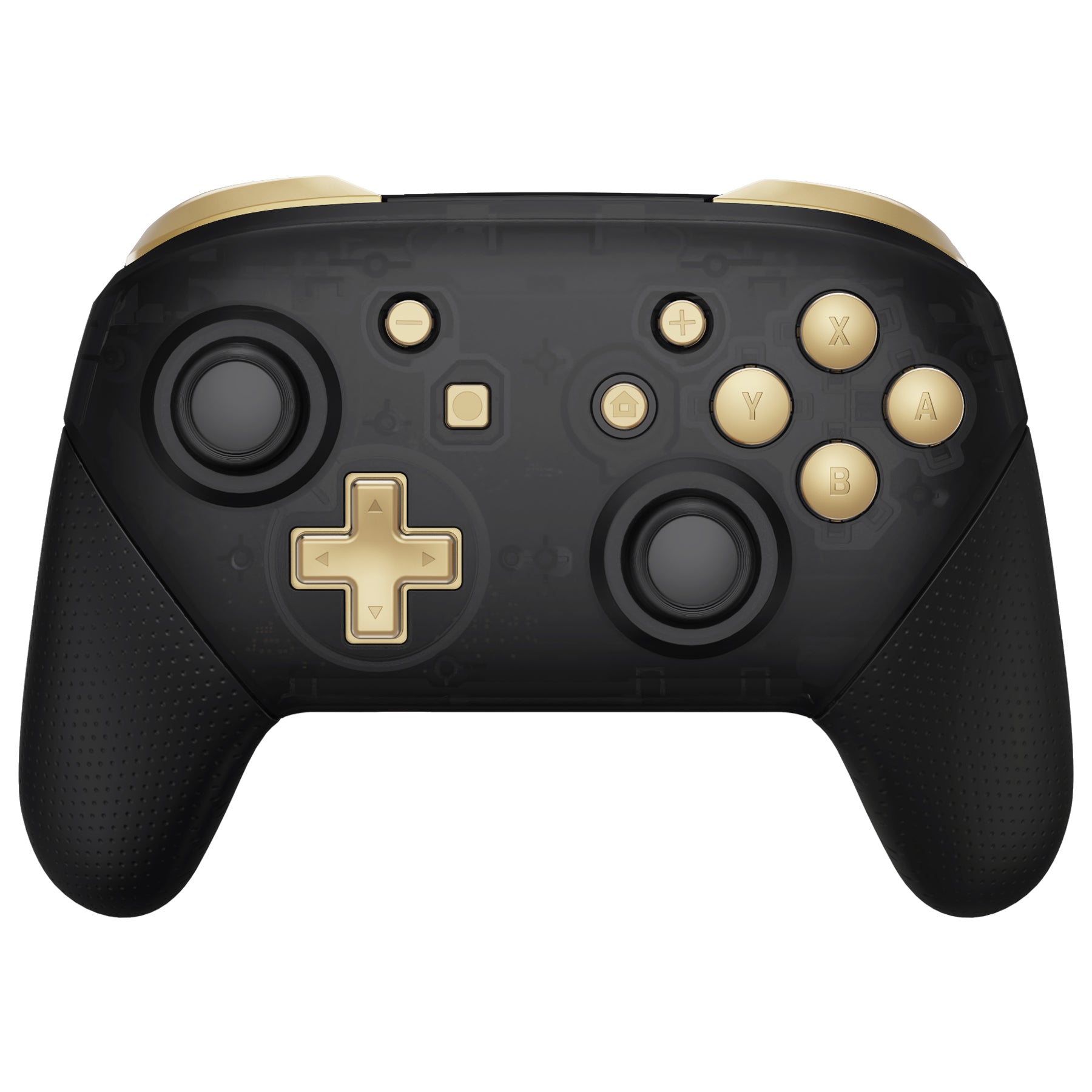 eXtremeRate Metallic Champagne Gold DIY Replacement Button Set for Nintendo Switch Pro Controller - Upgrade Your Gaming Experience for Enhanced Comfort and Style