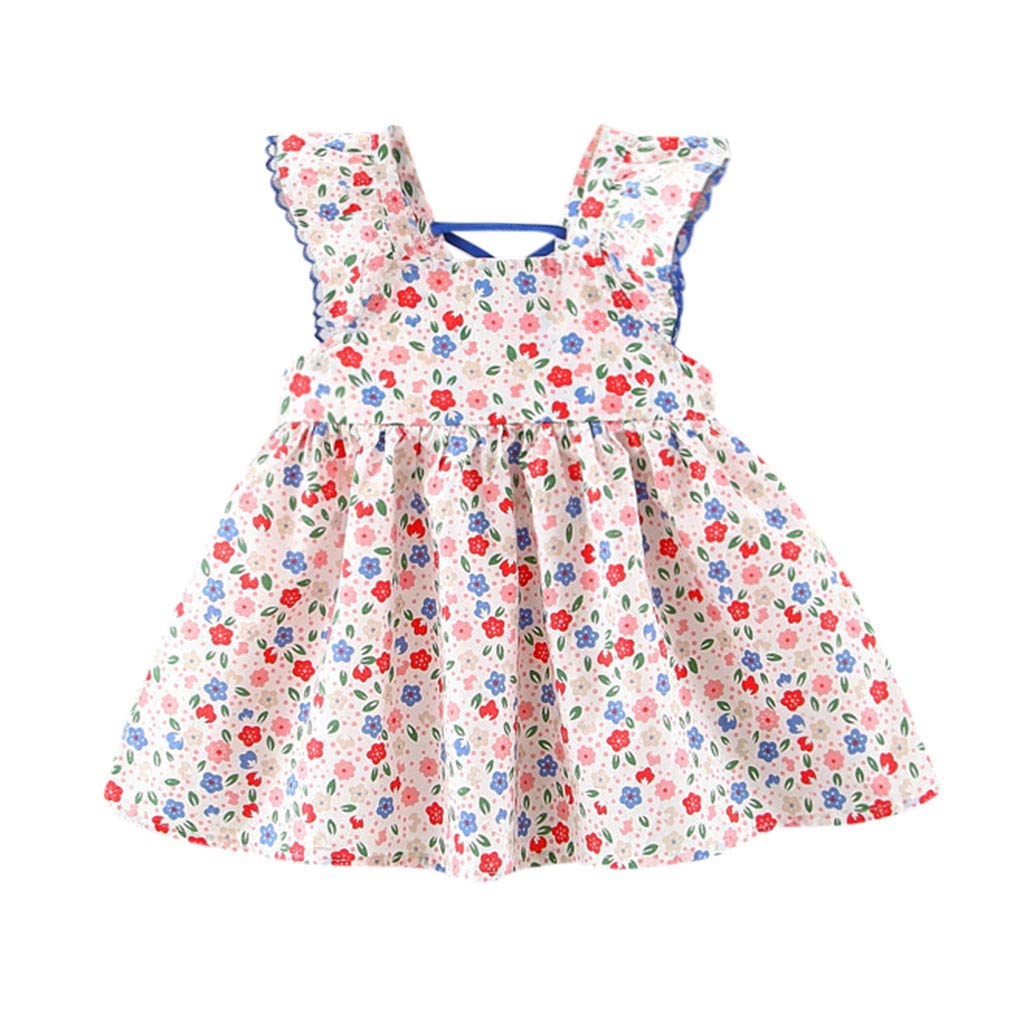 Floral Princess Dress for Girls - Elegant Rched Toddler & Baby Summer Dress - Perfect for Birthday Parties, Photo Shoots & Special Occasions