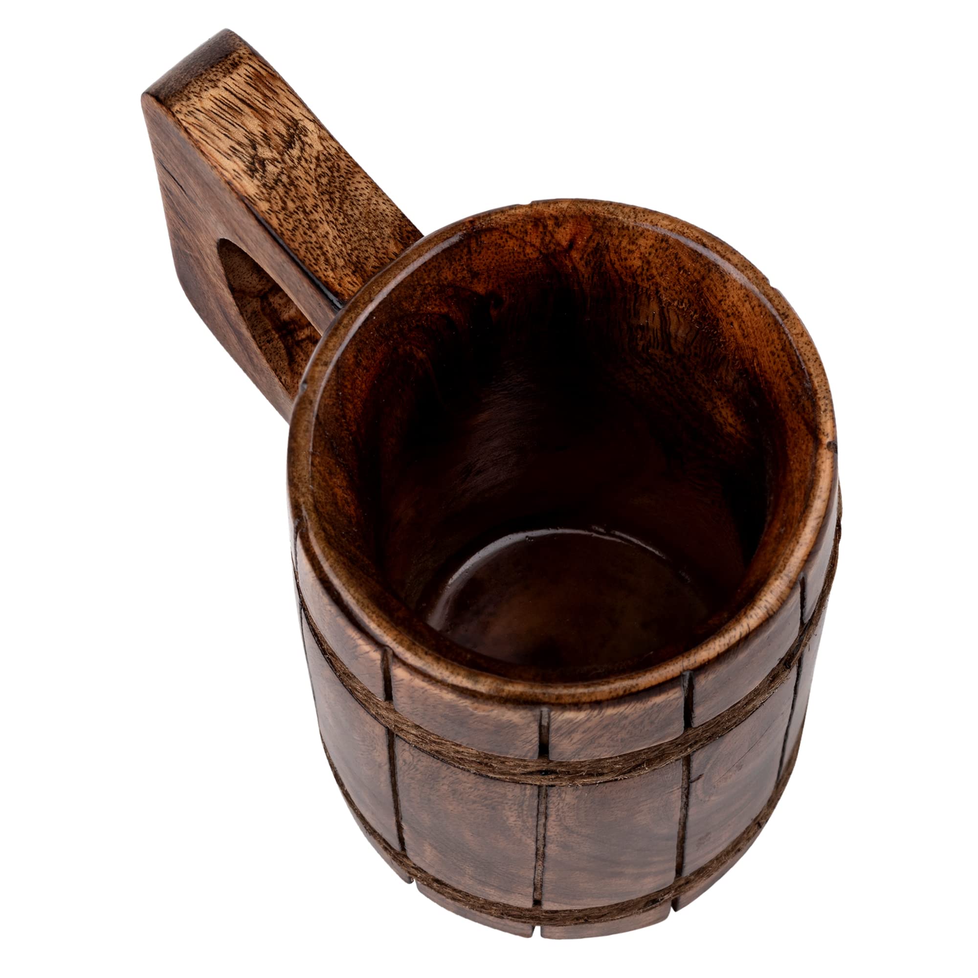GoCraft Handmade Wooden Beer Mug - Burnt Wood Tankard for Men, Camping & Outdoor Use - Durable Drinking Stein for Beer, Coffee, Tea - Perfect for BBQs, Hiking & Gifts