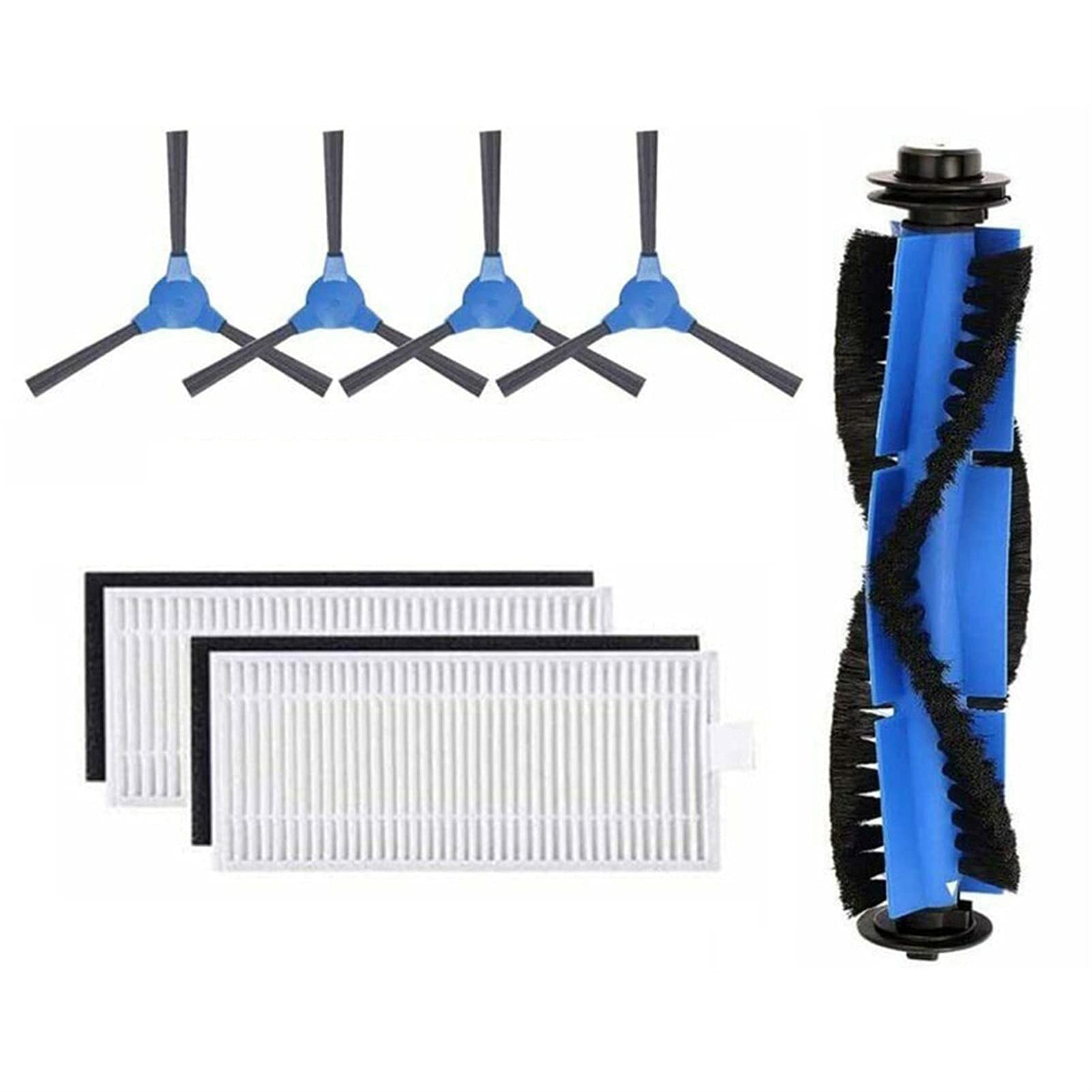 Bagotte BG600 BG700 BG800 Robot Vacuum Replacement Parts Kit - Side Brush, Roller Brush & Filters | Compatible with Bagotte Robotic Vacuums | Perfect for Hardwood Floors, Carpets & Pet Hair Cleaning (5-Piece Set)