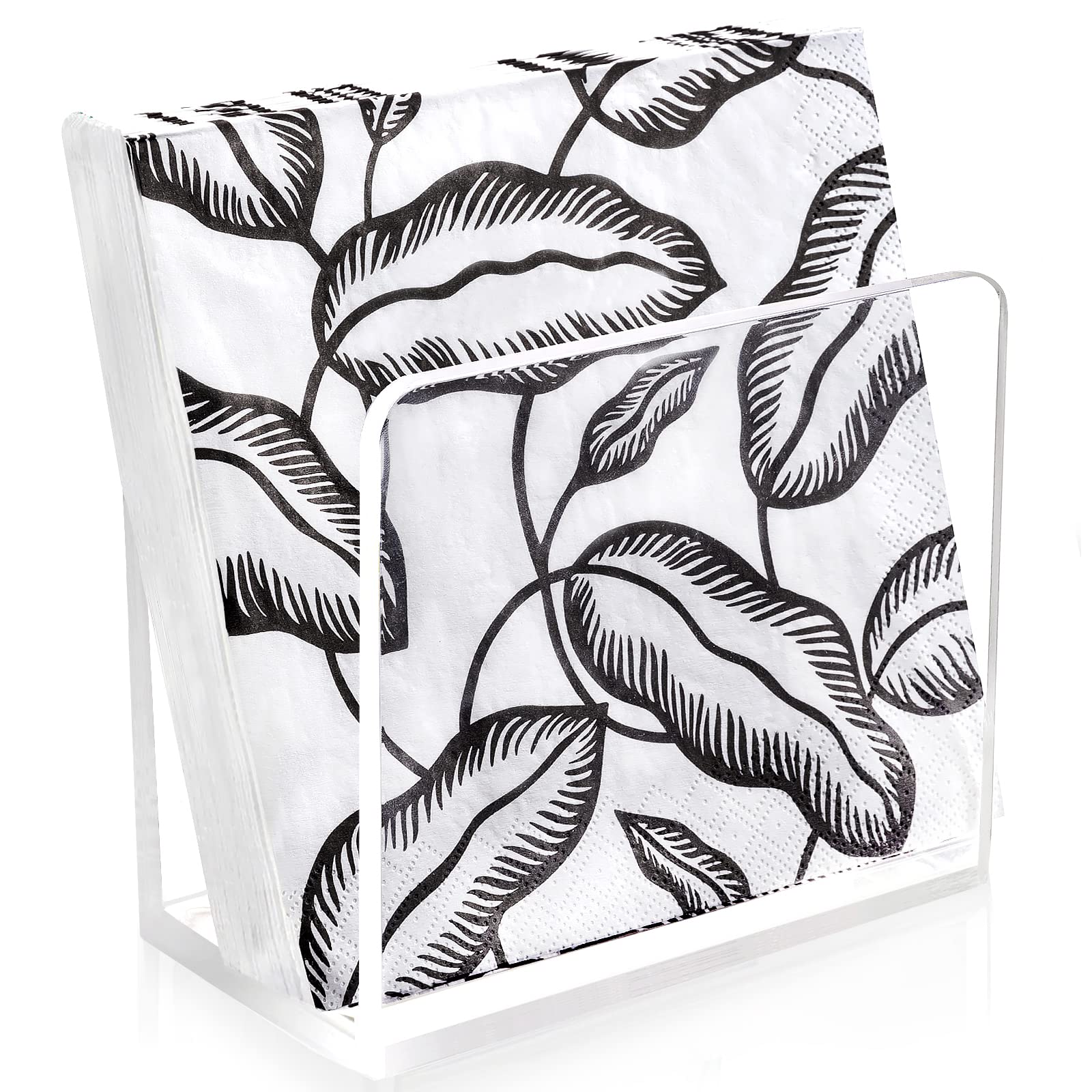 HBlife Acrylic Napkin Holder - Clear Kitchen Paper Organizer & Cocktail Tissue Dispenser for Dining Table | Perfect for Restaurants, Kitchens & Home Decor