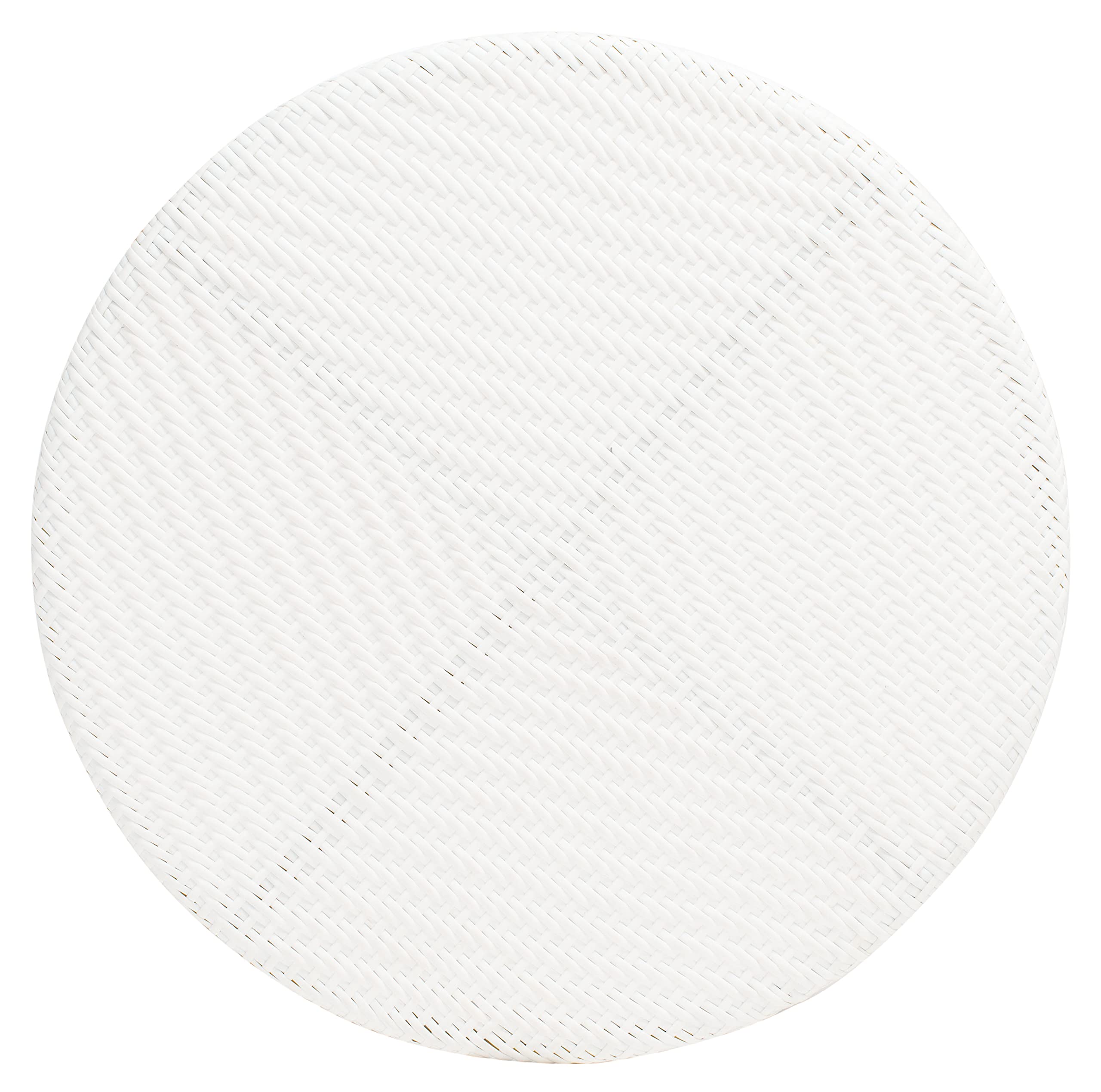 SAFAVIEH PAT4011C Outdoor Rattan Bistro Table - Weather-Resistant White Wicker Dining Set for Patio, Garden, Poolside & Balcony - Perfect for Outdoor Entertaining & Relaxation