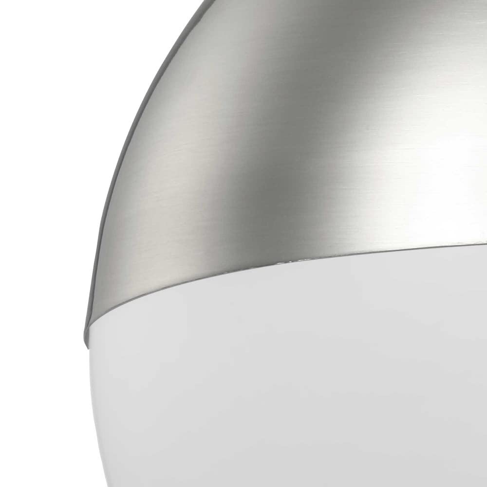 Globe LED Collection 1-Light Opal Glass Mid-Century Modern Pendant Light in Matte Black - Perfect for Dining Room, Kitchen Island & Living Room Lighting