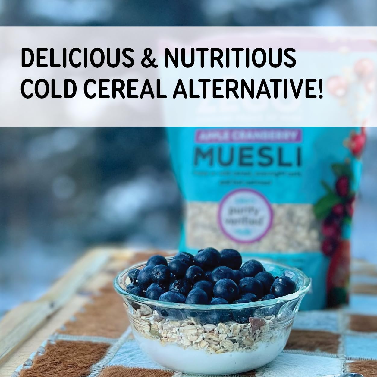 Organic Superfood Oatmeal & Muesli Mix - Gluten Free Certified, Cinnamon Twist Flavor (13oz) - Healthy Breakfast & Snack for Weight Loss, Energy Boost & Vegan Diet