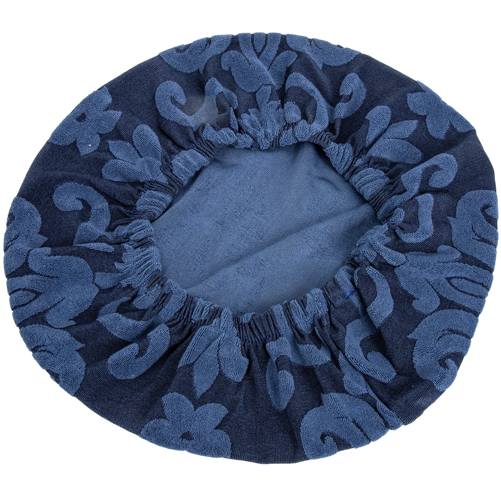 Hemoton Elastic Round Stool Slipcover - Washable Ottoman Protector Cover, Navy Blue Furniture Cover for Living Room, Bedroom & Office