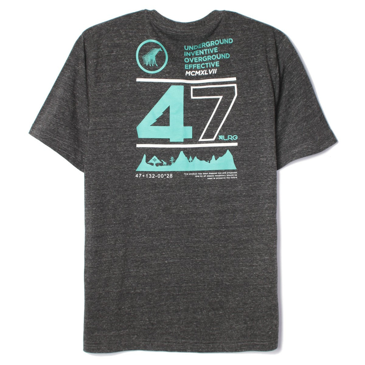 LRG TREK 47 TEE Black Heather Men's Graphic T-Shirt - Casual Streetwear for Outdoor Adventures & Everyday Wear