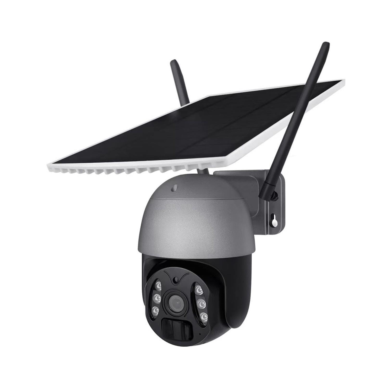 4K Solar Powered Wireless Outdoor Security Camera with 2-Way Talk, Night Vision & Human Detection - 360° View WiFi Battery Security System for Home Protection (Weatherproof, Ideal for Backyard, Front Door & Garage Monitoring)