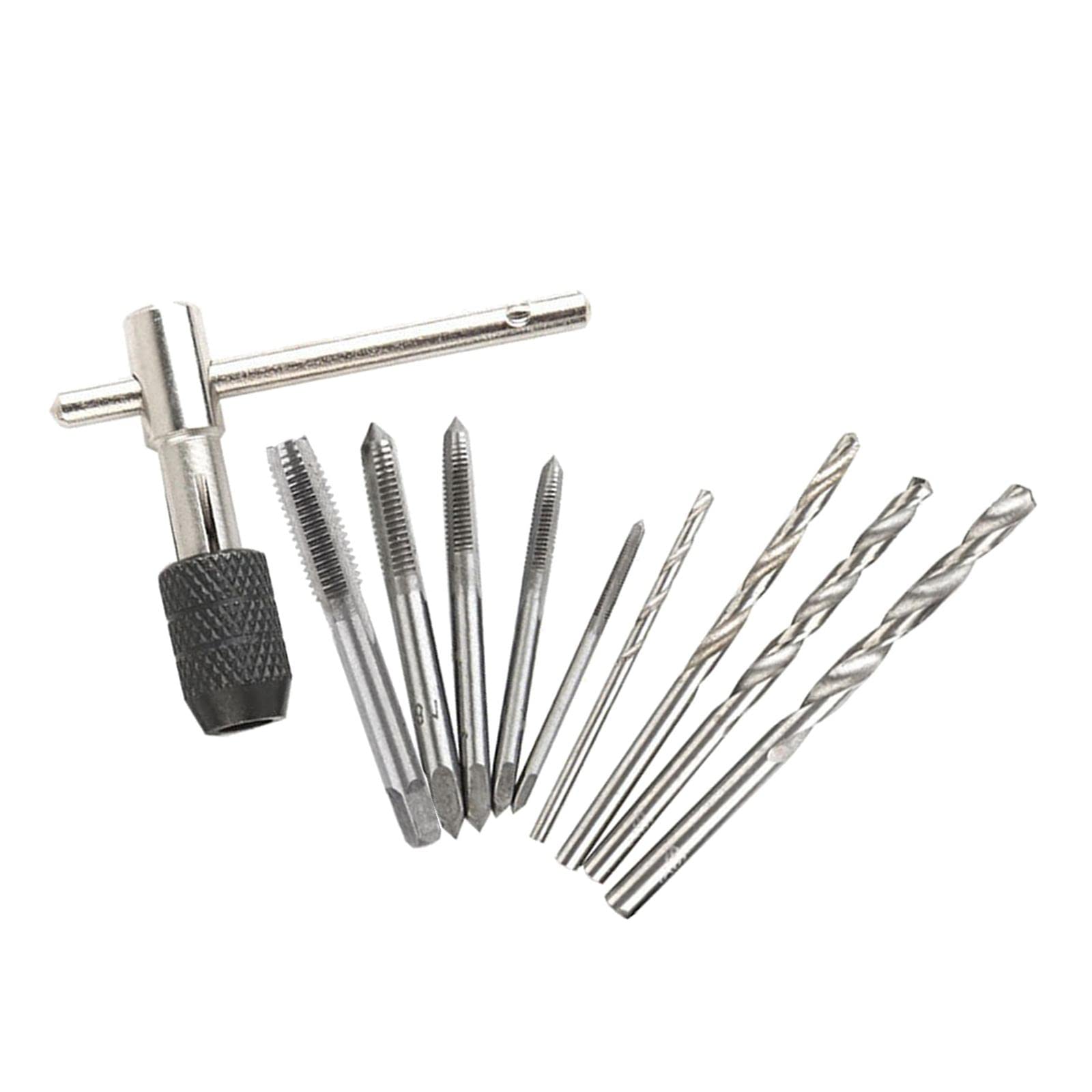 Baoblaze 10-Piece Adjustable T-Handle Tap Wrench Set - Metric Threading Tools for Machine Screws, T-Shaped Tap Hand Tool Kit | Perfect for DIY Projects, Metalworking, and Plumbing Repairs