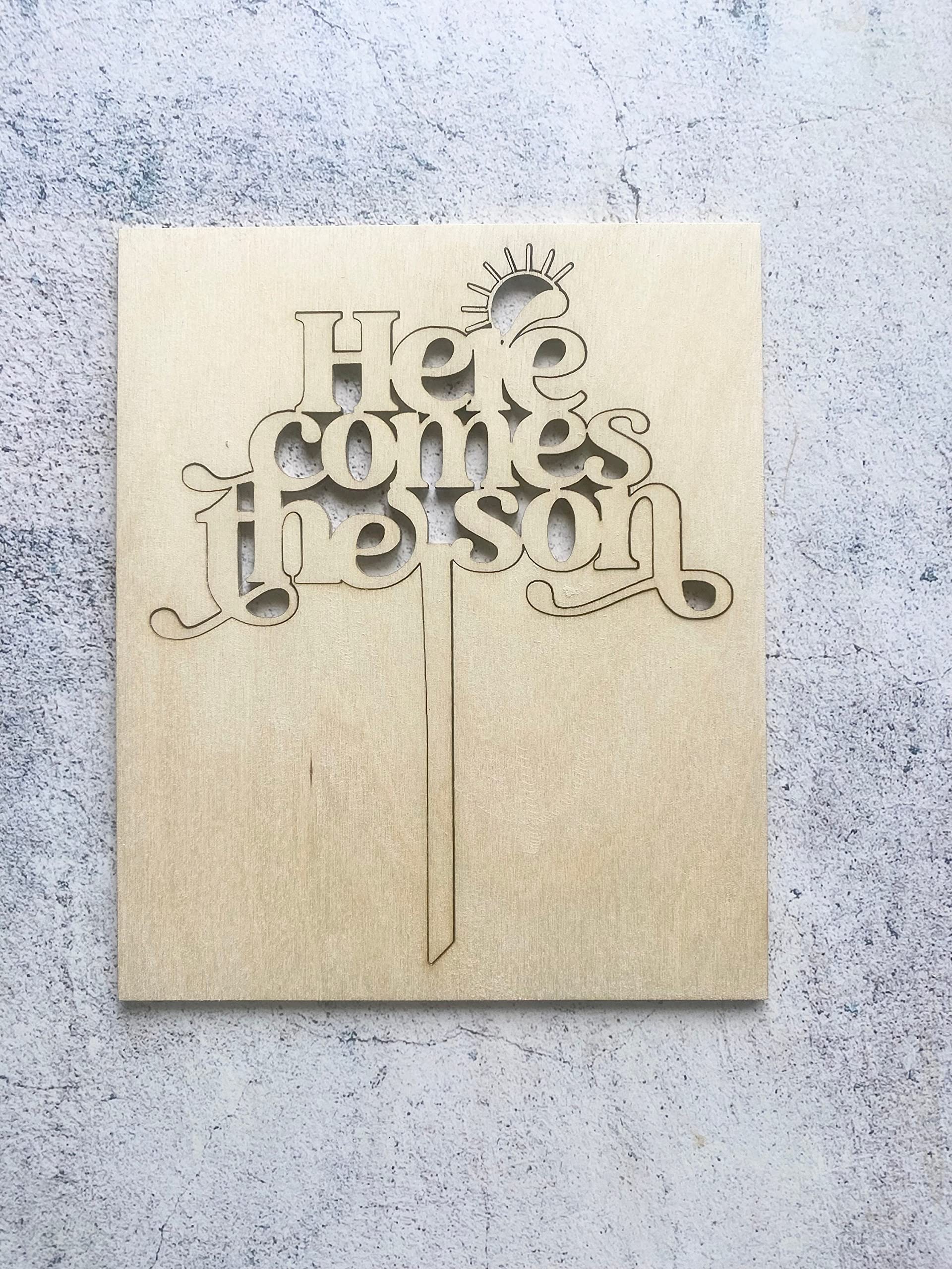 Custom Wooden Cake Topper - Personalized Baby Shower & First Birthday Decor - Beatles Inspired Spring Theme - Perfect for Gender Reveals, Wedding Cakes & Special Celebrations