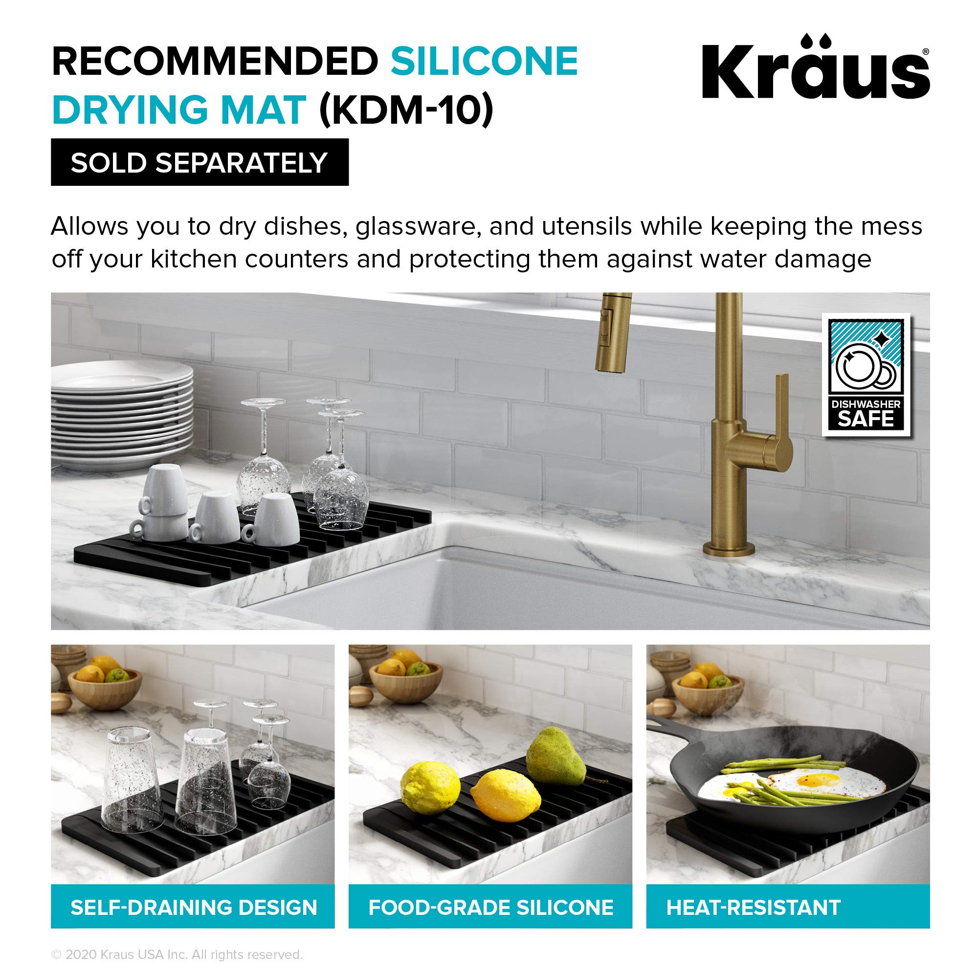 KRAUS KCA-1200 33-inch 16 Gauge Undermount Stainless Steel Kitchen Sink with 18-inch Pull-Down Commercial Style Faucet, Spot Free Finish - Perfect for Modern Home Kitchens and Restaurant-Style Cooking Spaces