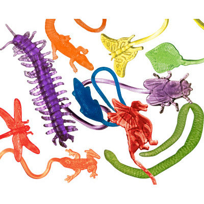 Bulk Sticky Critters - 100 Pack Adhesive Fun Toys for Kids, Classroom Rewards, Party Favors & Office Desk Decor - Perfect for DIY Crafts, Gifts & Sensory Play