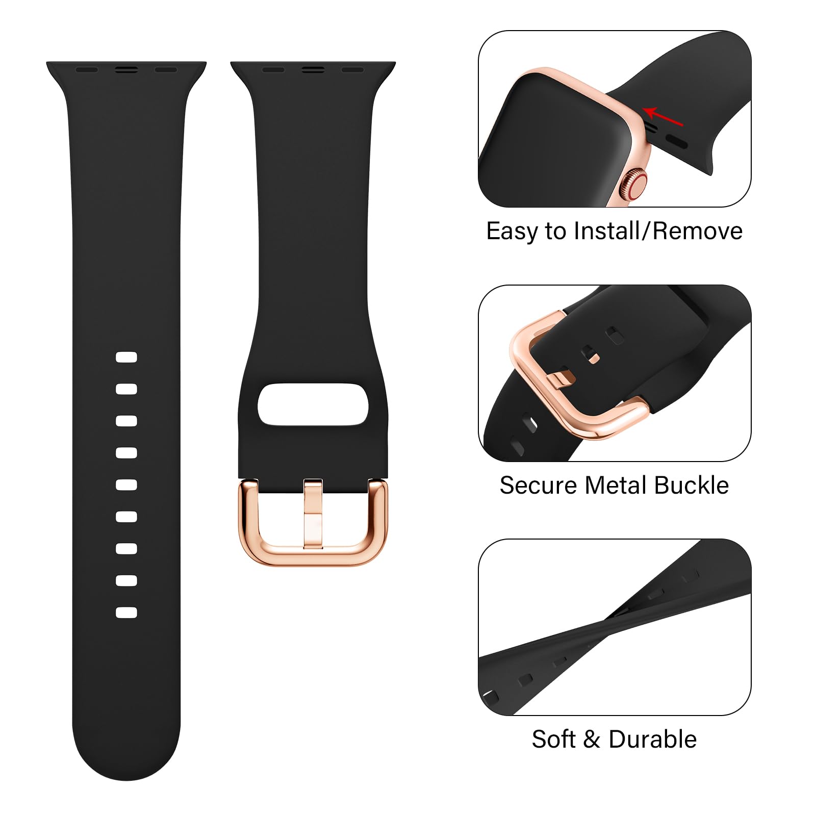 15-Pack Soft Silicone Sport Bands for Apple Watch Series 9/8/7/6/5/4/3/2/1/SE - Compatible with 38mm 40mm 41mm 42mm 44mm 45mm 49mm Models - Breathable & Durable Strap for Men & Women - Perfect for Workouts, Running & Daily Wear